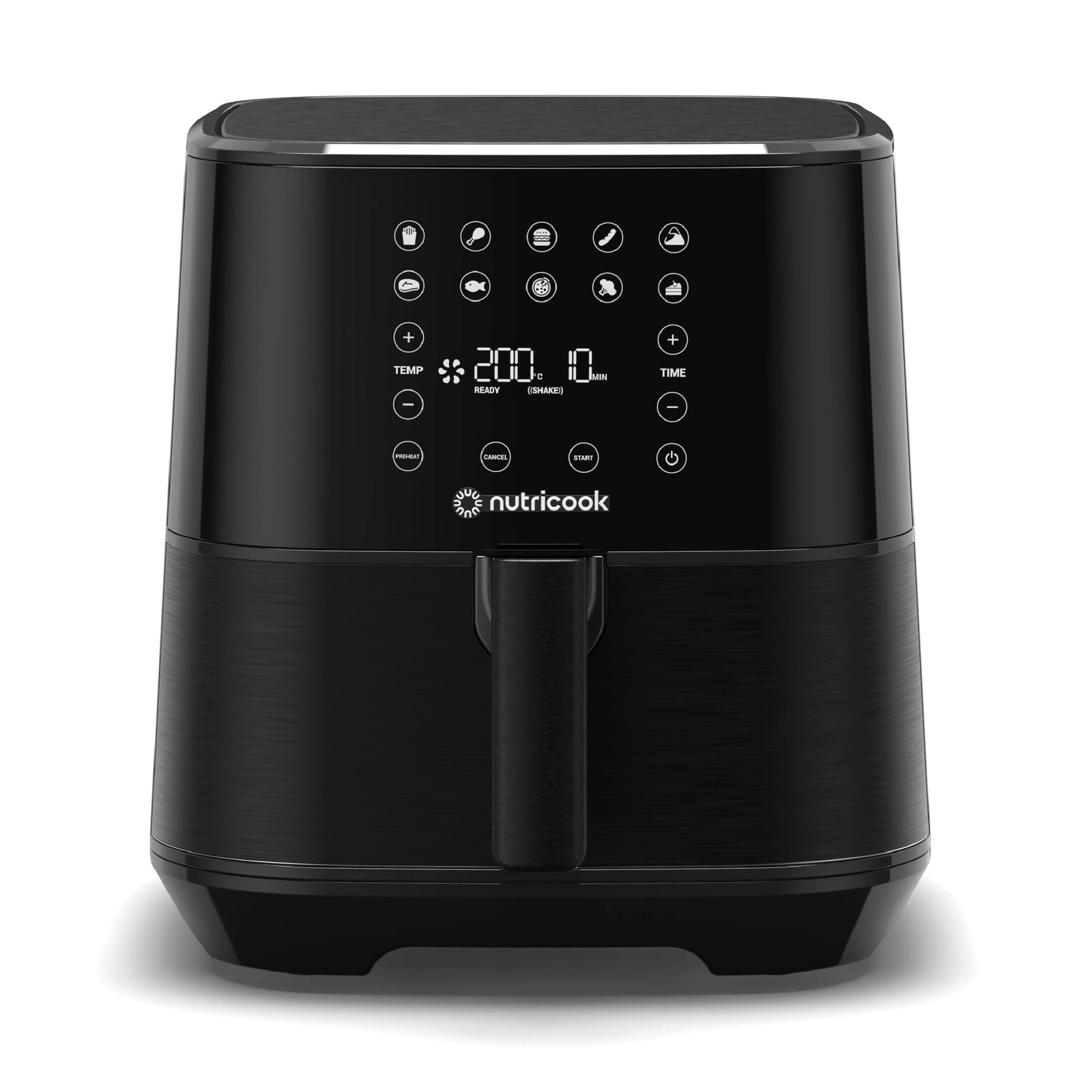 Nutricook Air Fryer 2, 1700 Watts, Digital Control Panel Display, 10 Preset Programs With Built-In Preheat Function, 5.5 Liter Black, Af205K