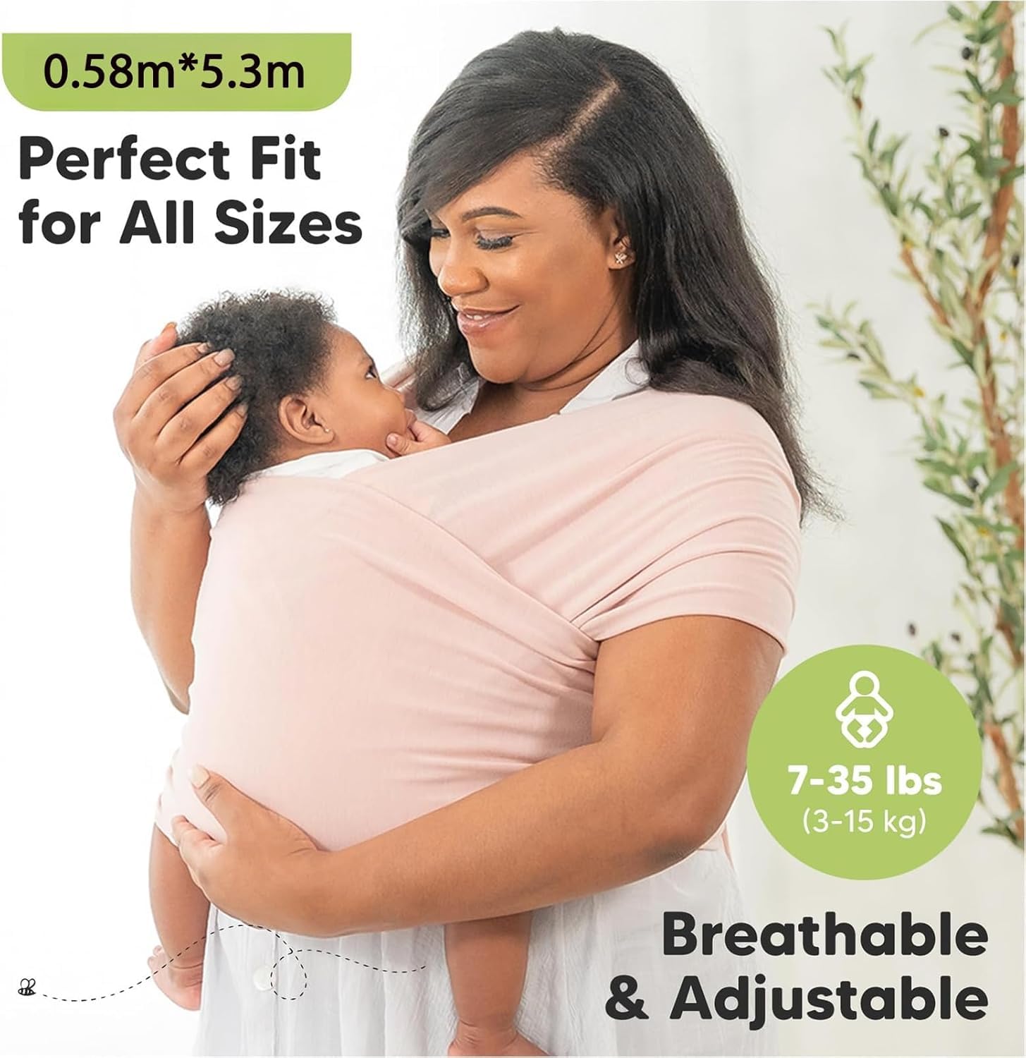 YKingder Baby Wrap Carrier - Original Baby Carrier Wrap Sling for Newborns - Baby Wearing Essentials - Newborn Wrap Swaddle Holder, Newborn to Toddler Infant Sling (Grey)