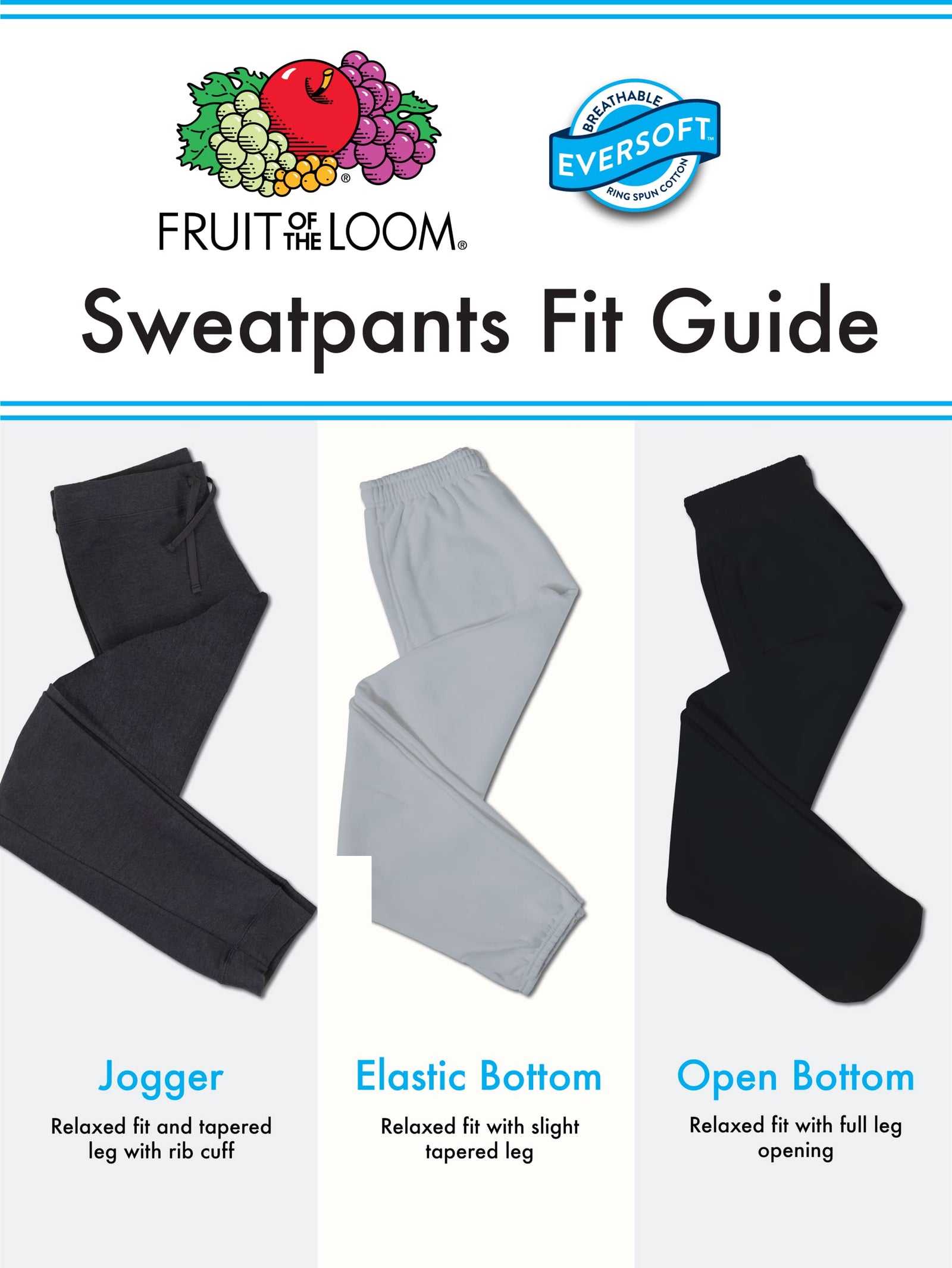 Fruit of the Loom mens Eversoft Fleece Elastic Bottom Sweatpants With Pockets, Relaxed Fit, Moisture Wicking, Breathable Sweatpants (pack of 1)