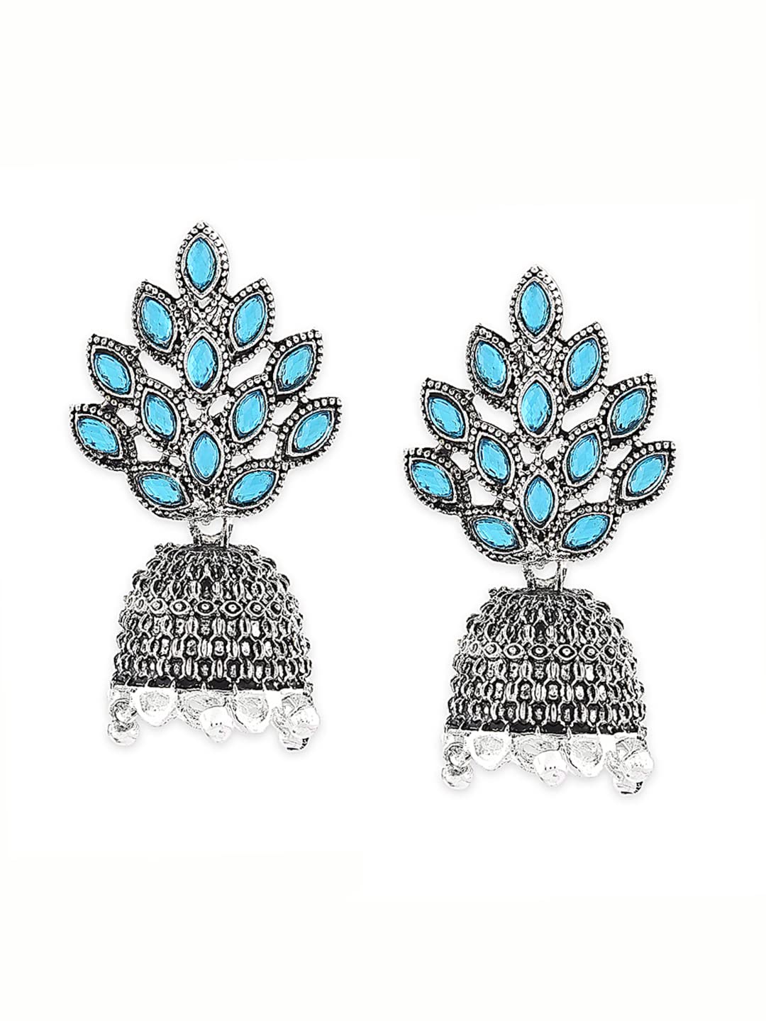 ZAVERI PEARLS Combo Jhumkis For Women (Silver) (Zpfk6280)