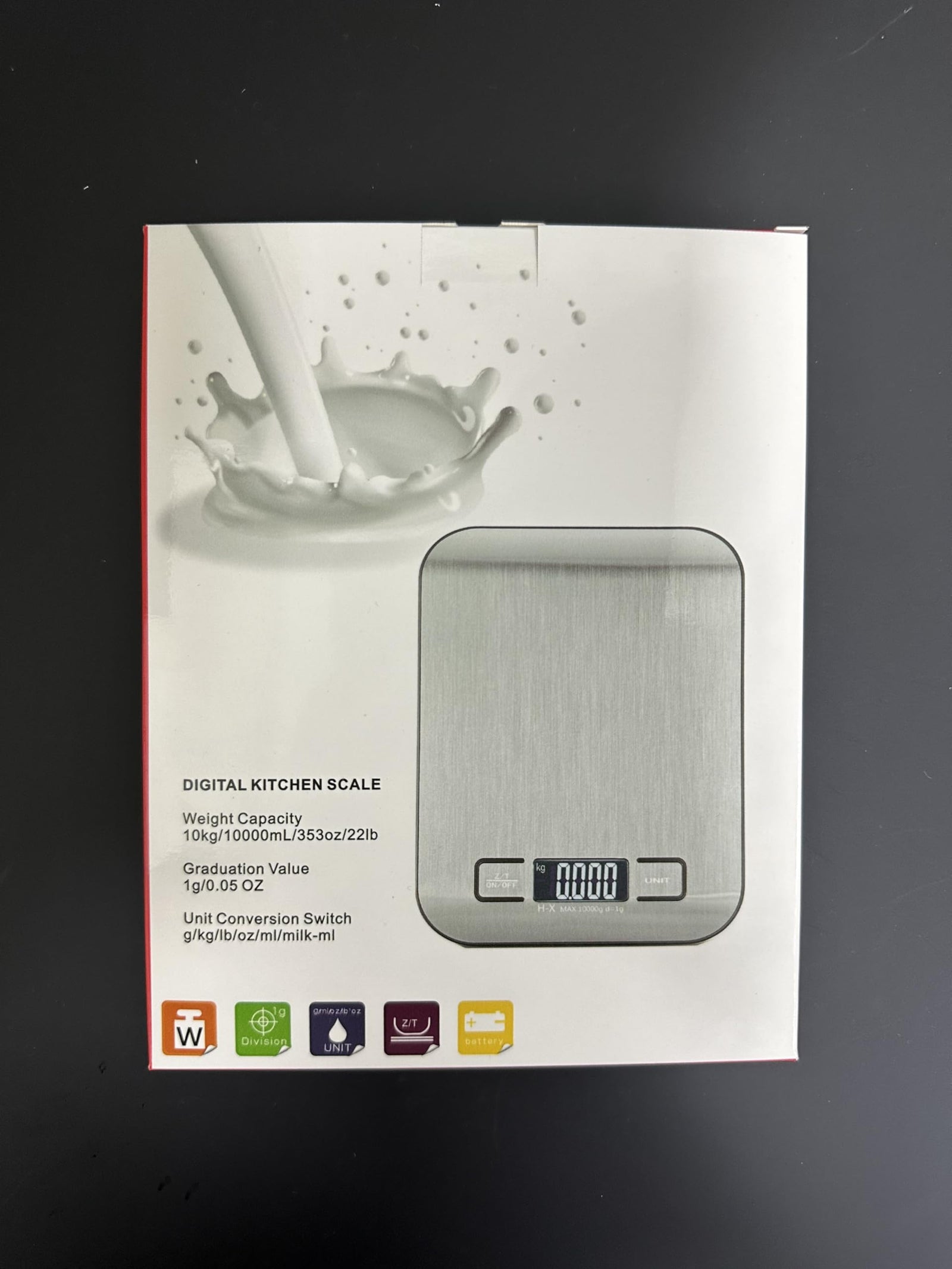Letron Digital Kitchen Scales 10 kg Kitchen Scales with LCD Display and Tare Function, Kitchen Scales for Baking and Cooking, Measuring Ingredients, Jewellery so on, 1 g