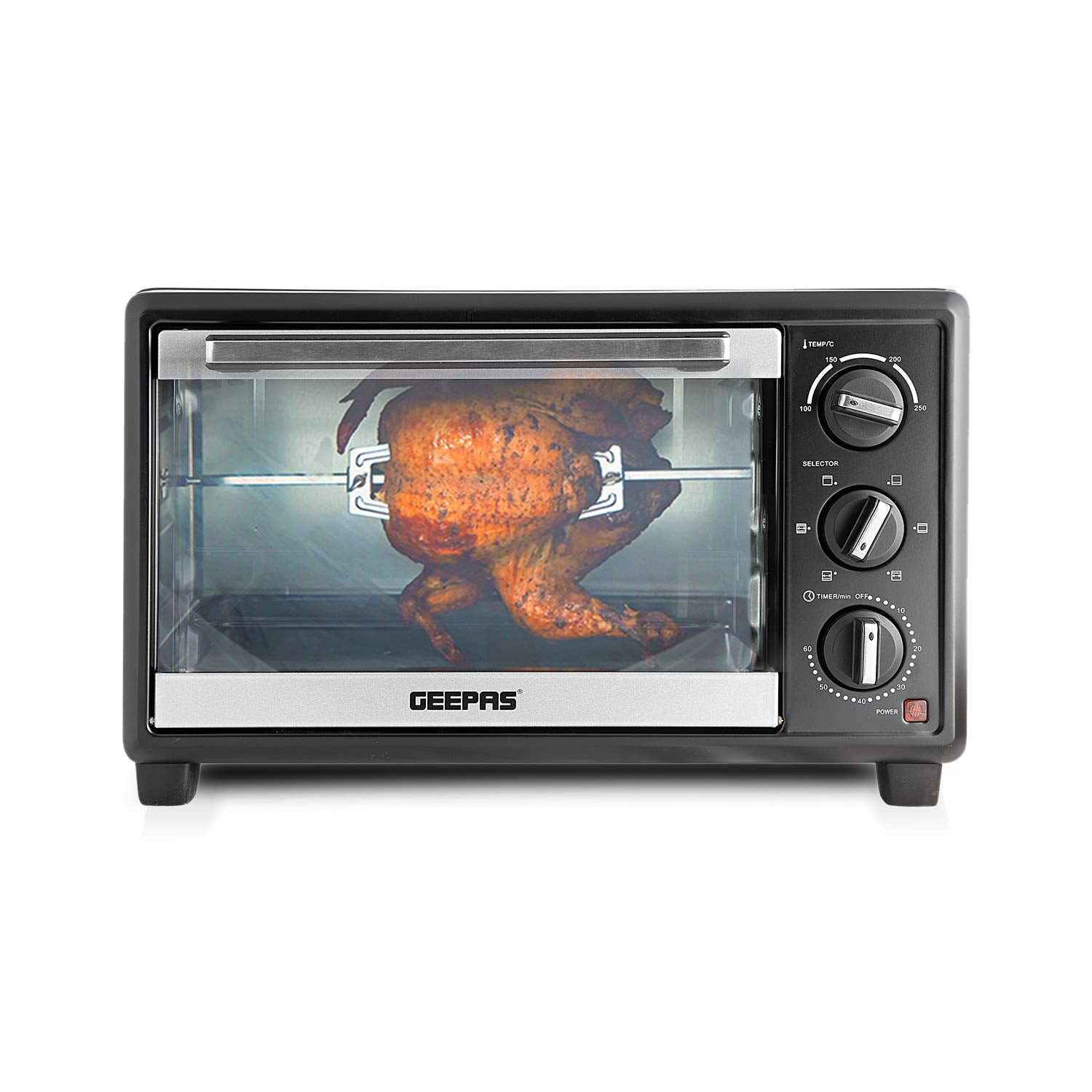 Geepas GO4464 25L Electric Oven With Rotisserie- 1600W power, 6 Stages Heating Selector