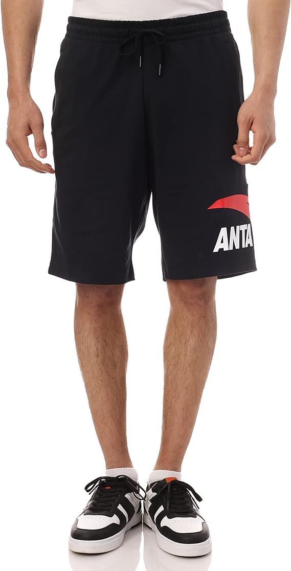 ANTA KNIT HALF PANTS For MEN, BASIC BLACK, L, BASIC BLACK, L