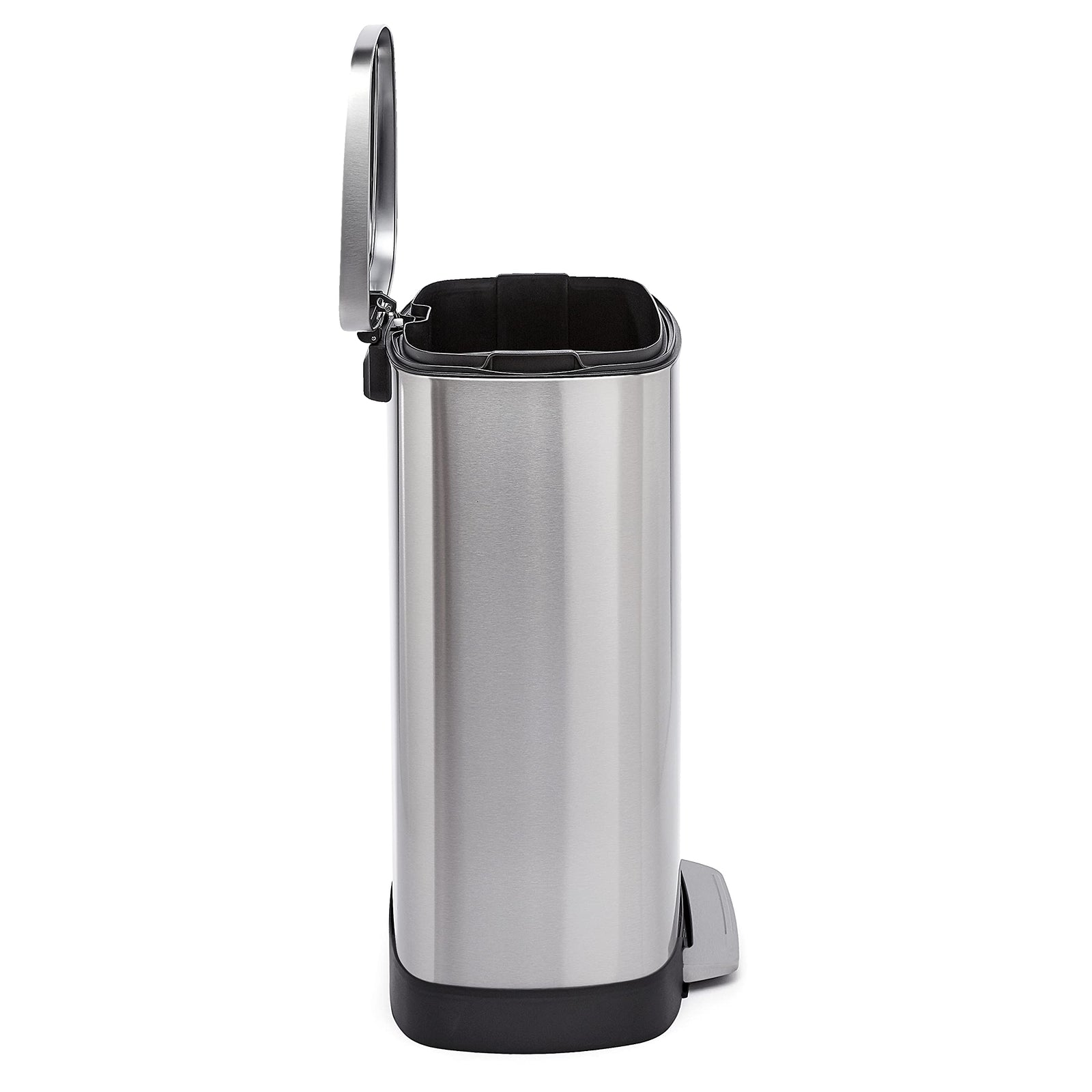 AmazonBasics Rectangle Soft-Close Trash Can with High Base - 50 Liter