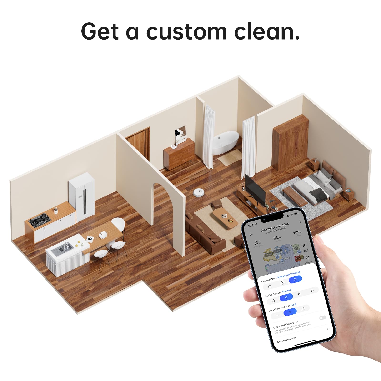 Dreame L10s Ultra Robot Vacuum Cleaner and Mop with Self-Cleaning Station (Automatic Dust Collection) 3D Obstacle Detection, 210m Suction 5300Pa, WiFi/APP/Alexa