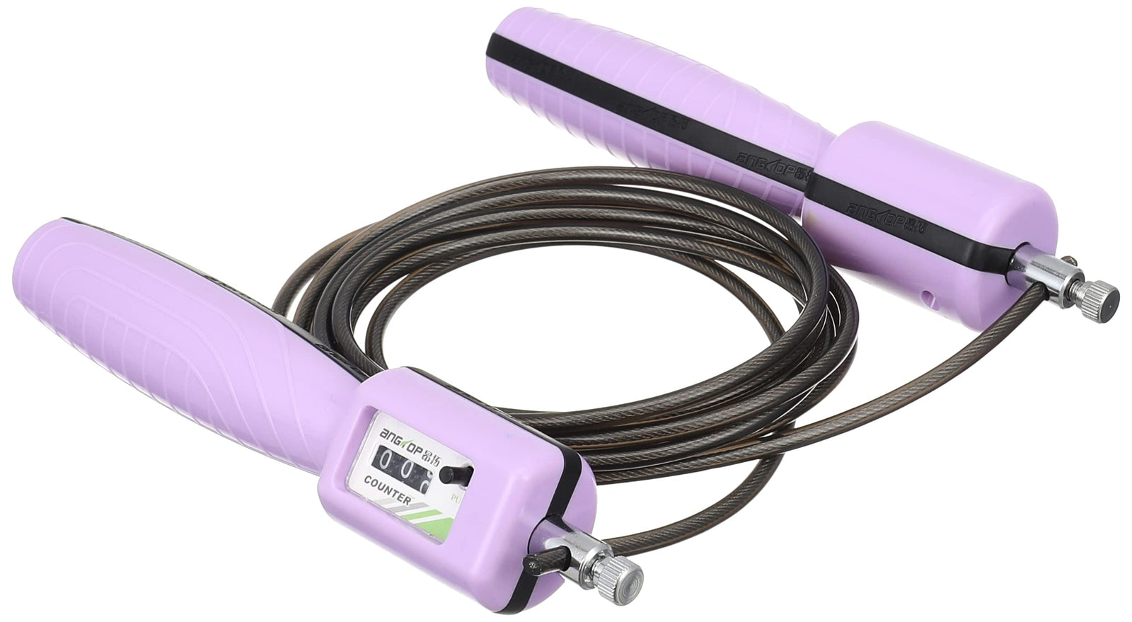 ANGTOP AT0526 Steel Wire Jump Rope with Counter - Purple