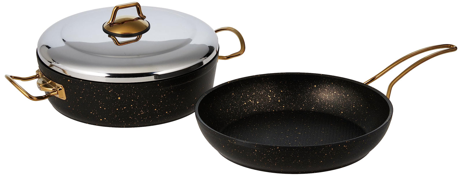 GRANITEC BLACK GOLD 7PC COOKWARE ST STEEL LID