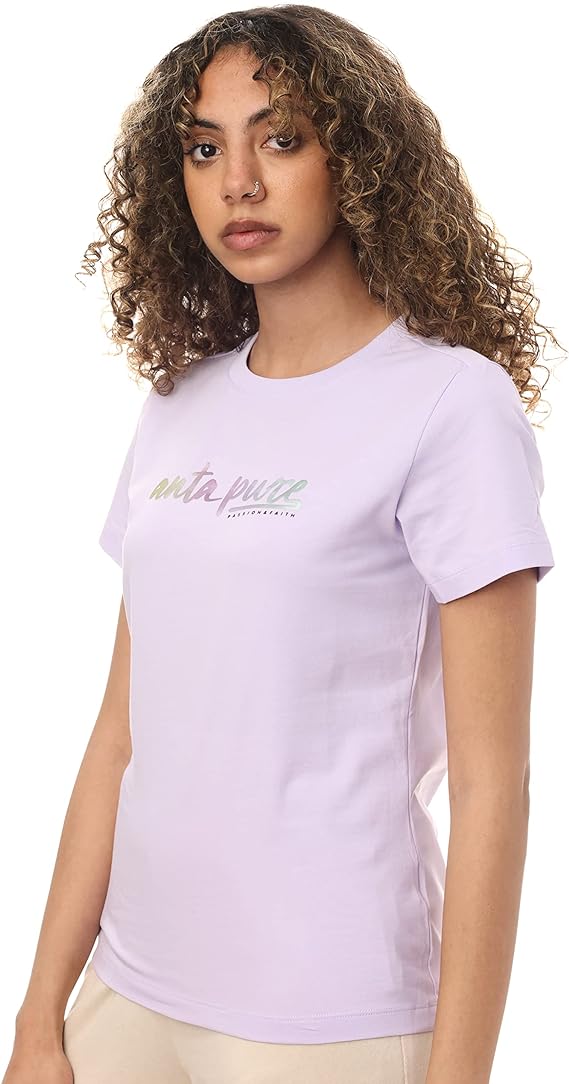 ANTA SS TEE For WOMEN, PURPLE, S, PURPLE, S