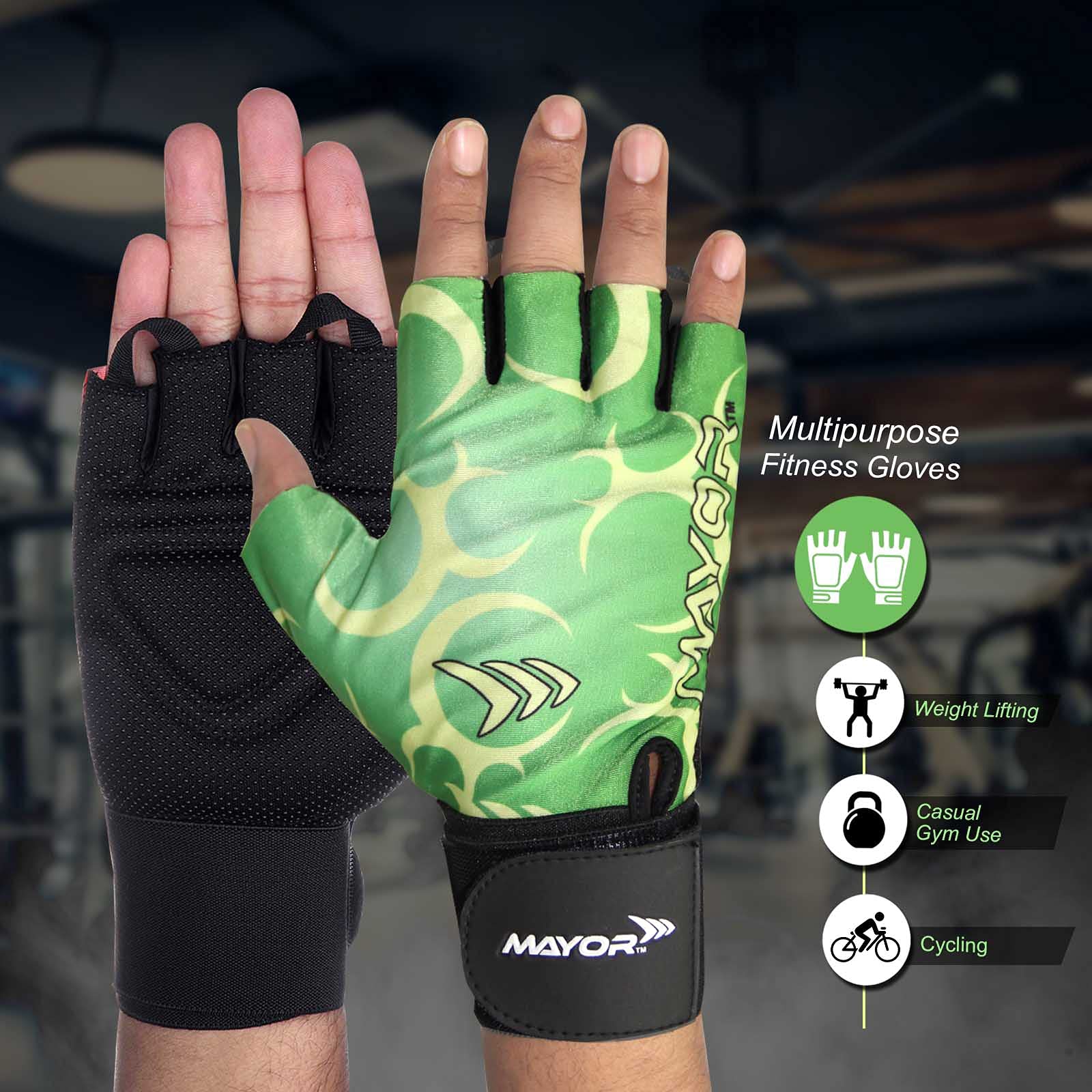 Mayor Pluto Exercise/Weight Lifting Gloves for Men, Women. Gym Gloves with Wrist Support for Workout Training Gloves Exercise Fitness, Hanging, Pull Ups, Suitable for Dumbbells & Cycling