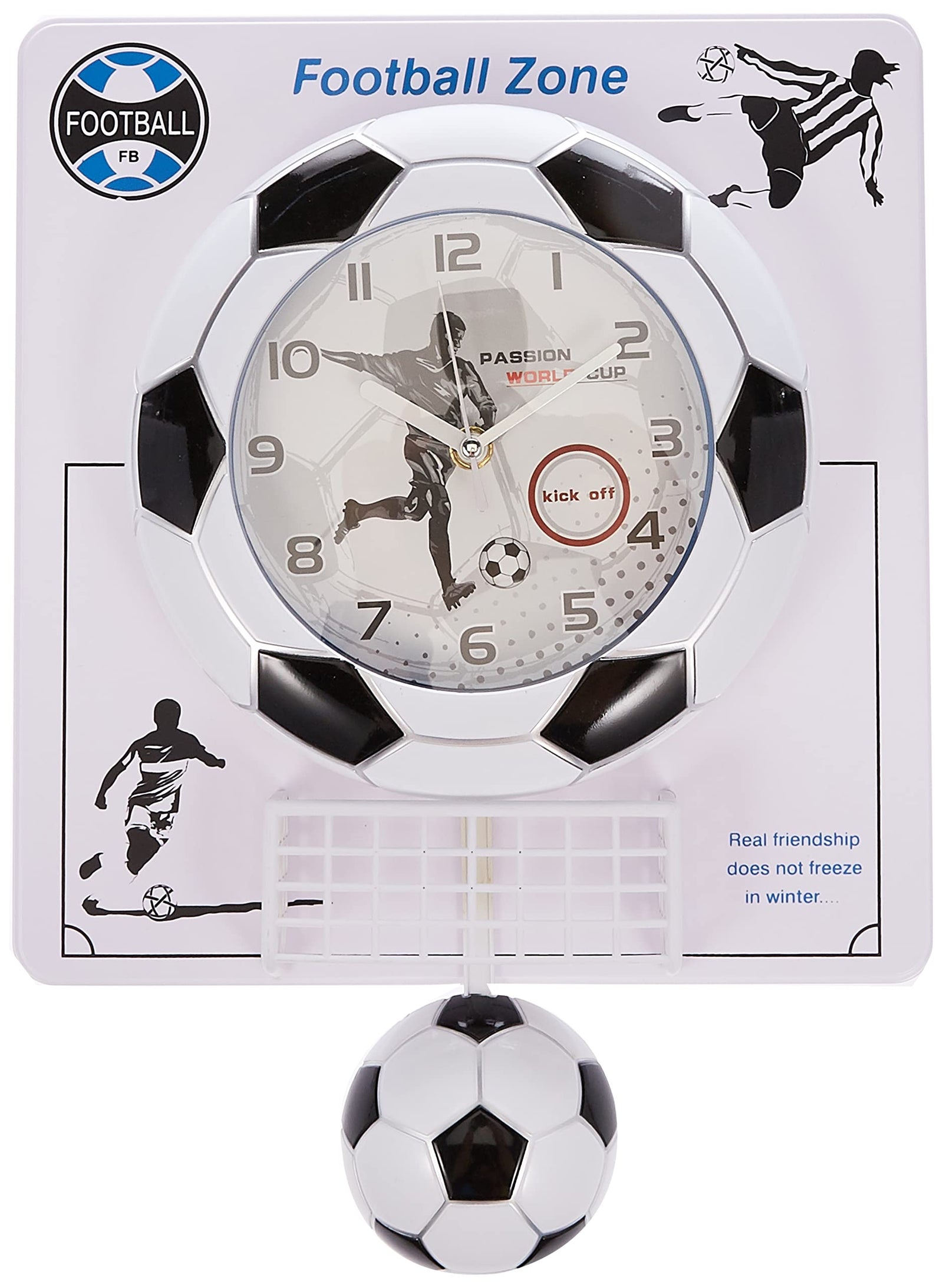 GOGO Home Brand Football Player Scores Goal Football Wall Clock 30x5.5x41.3cm