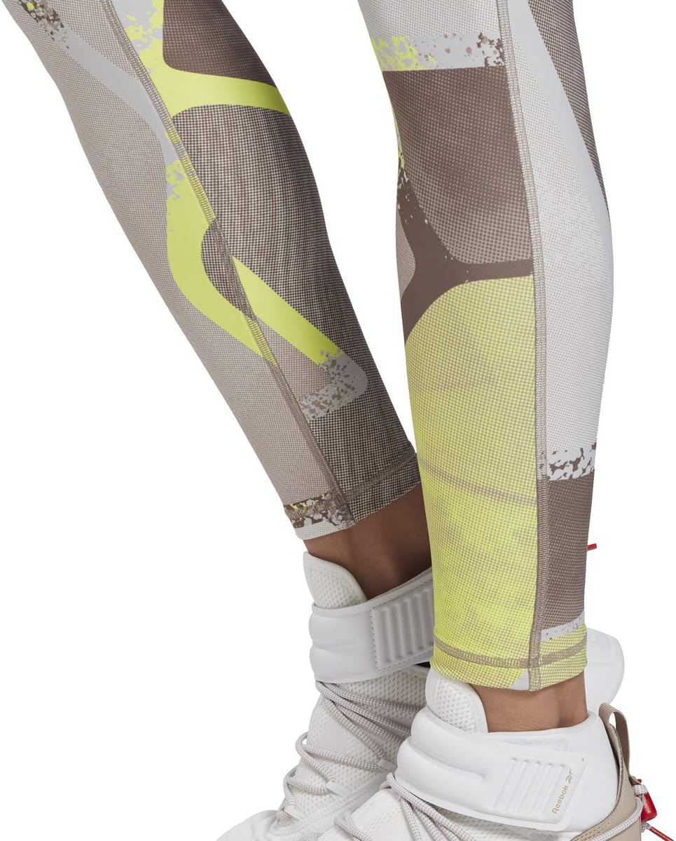 Reebok Studio Lux Bold HR 2.0 AOP Patterned High Waist Sport Tights for Women - Multi Color, M