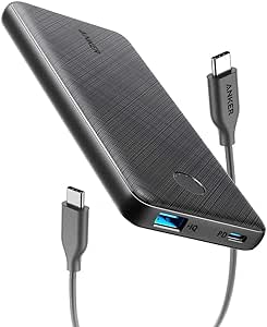 Anker A1231H12 PowerCore Slim Power Bank, 10000 mAh - Black, Without cable - 18 Months Local Warranty