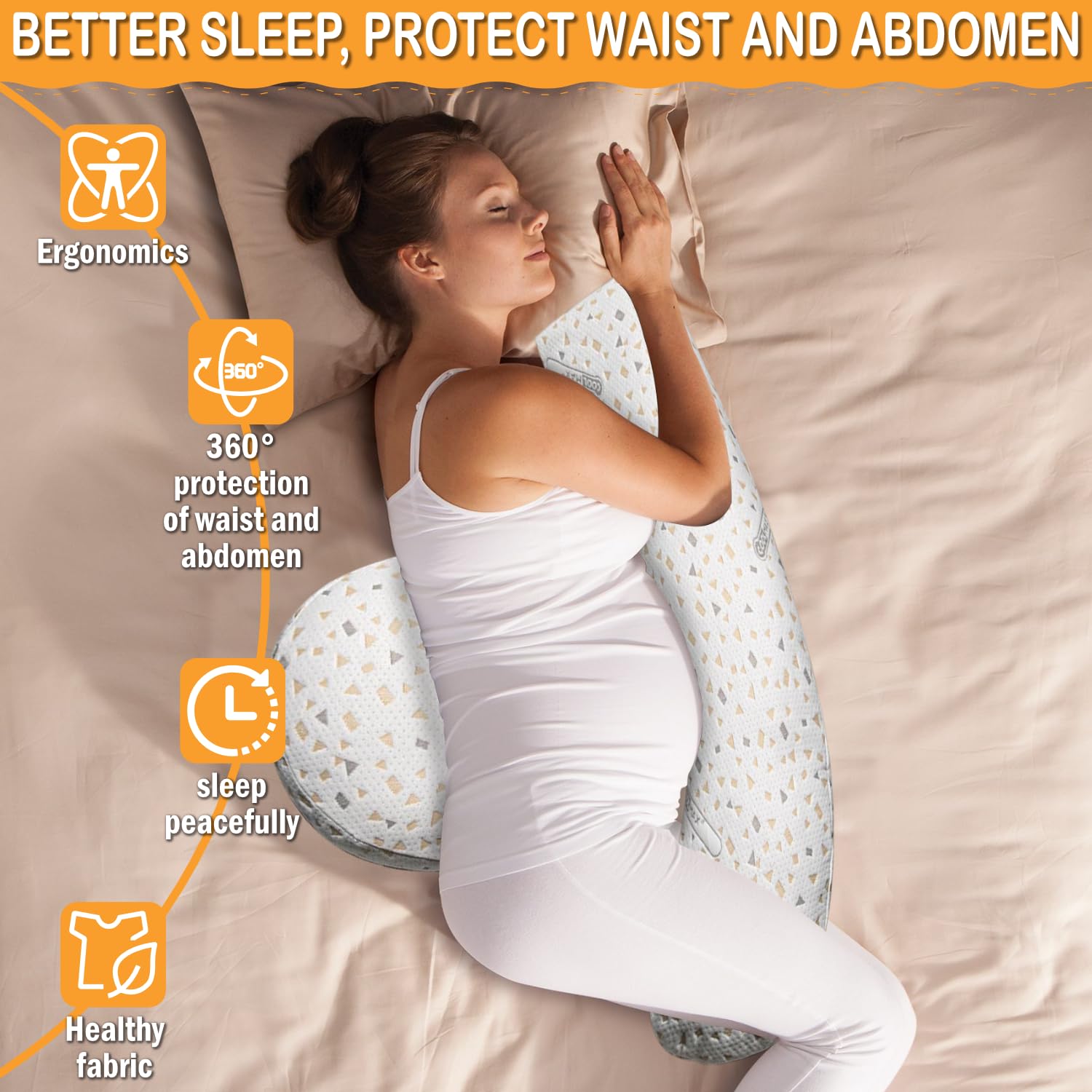 Bolloco Pregnancy Pillow, Baby Bub Maternity Pillow Support for Sleeping Pregnancy Pillow for HIPS, Backs, Legs, Maternity Pillow with Detachable and Adjustable Pillow Cover