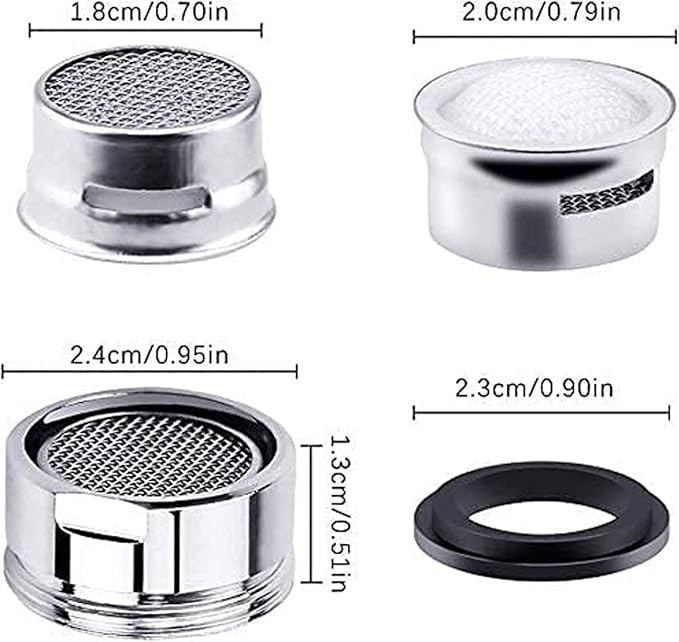 Sulfar 4 PCS 24mm Bathroom Faucet Aerator Male Kitchen Faucet Aerator Faucet Tap Aerator Nozzle Replacement Water Saving Tap Aerator Bubbler Sink Aerator 1 Faucet Aerator Wrench