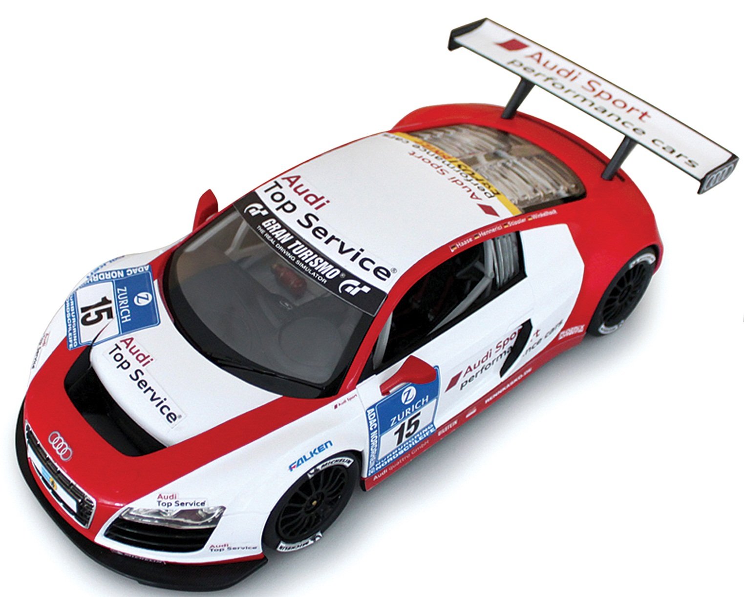 سيارة Rastar 47510 Audi R8 LMS بجهاز تحكم عن بعد، أحمر وأبيض، بمقياس 1:14