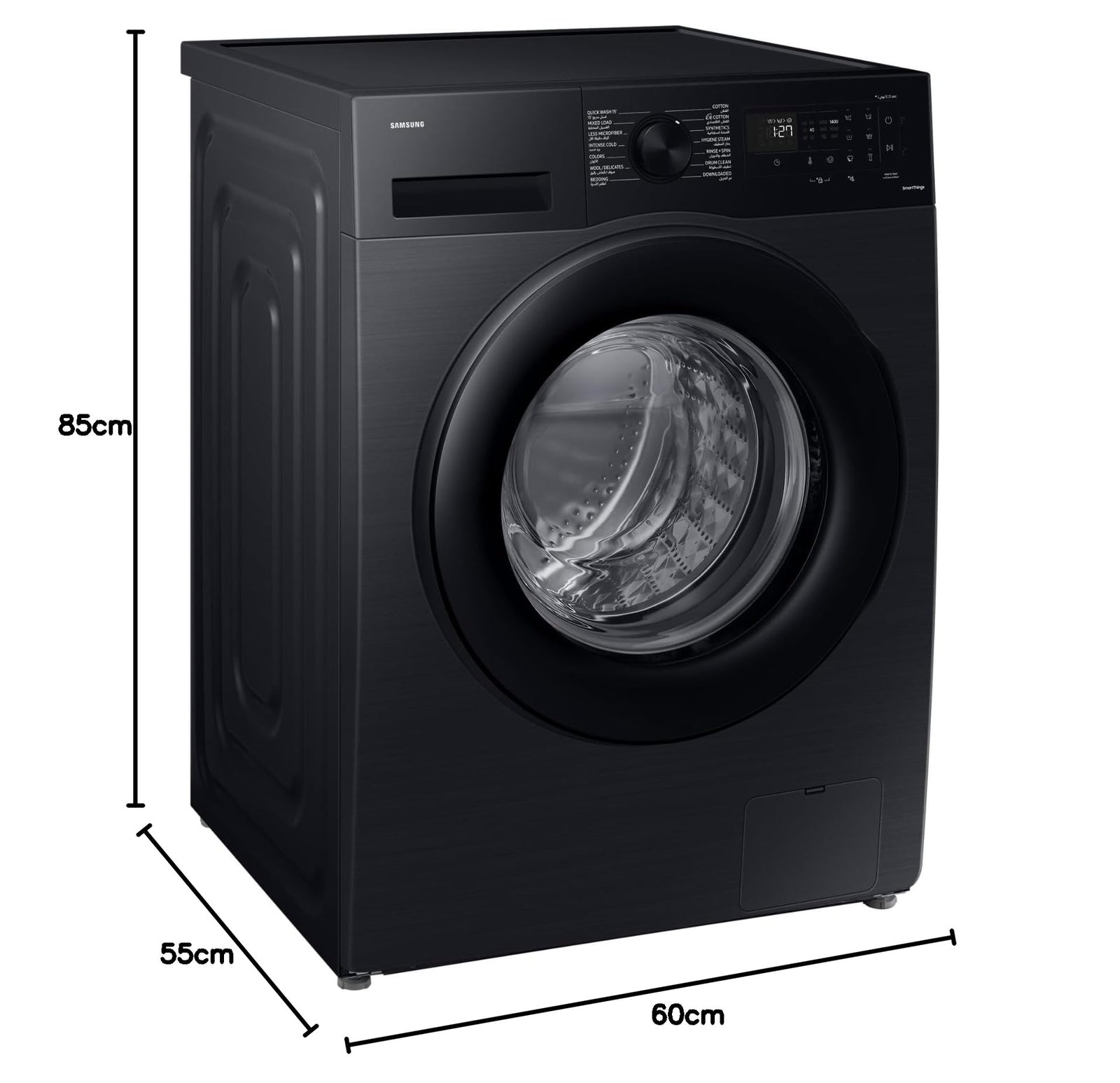 Samsung 9 kg Front Load Washing Machine, WW90CGC04DABGU, Black, EcoBubble and Hygiene Steam, 20 Year Warranty on Digital Inverter Motor