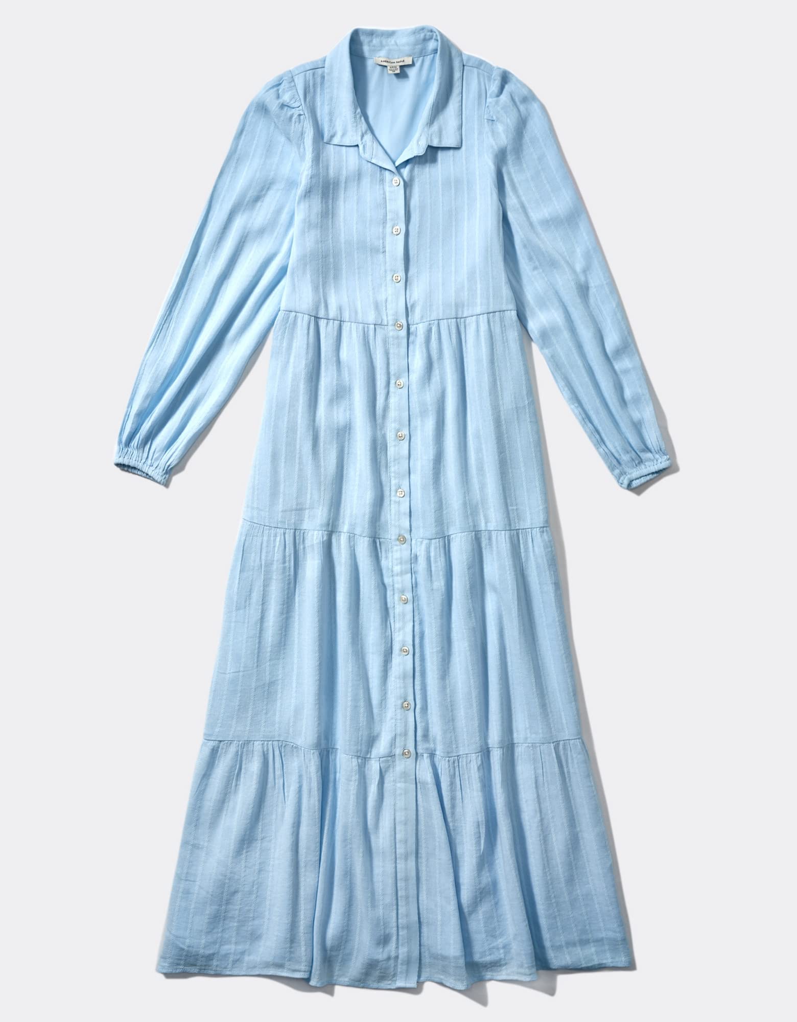 American Eagle Women Long-Sleeve Midi Shirt Dress