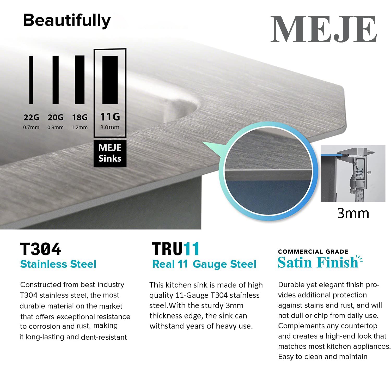 Black Stainless Steel Workstation Kitchen Sink