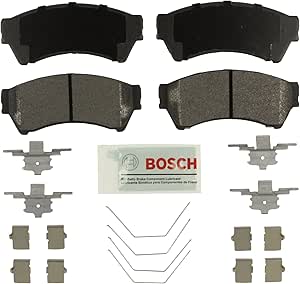 مجموعة وسادات فرامل قرصية خزفية زرقاء BOSCH BE1164H مع الأجهزة - متوافقة مع فورد فيوجن المختارة؛ لينكولن MKZ، زيفير؛ مازدا 6؛ ميركوري ميلان؛ الأمامية