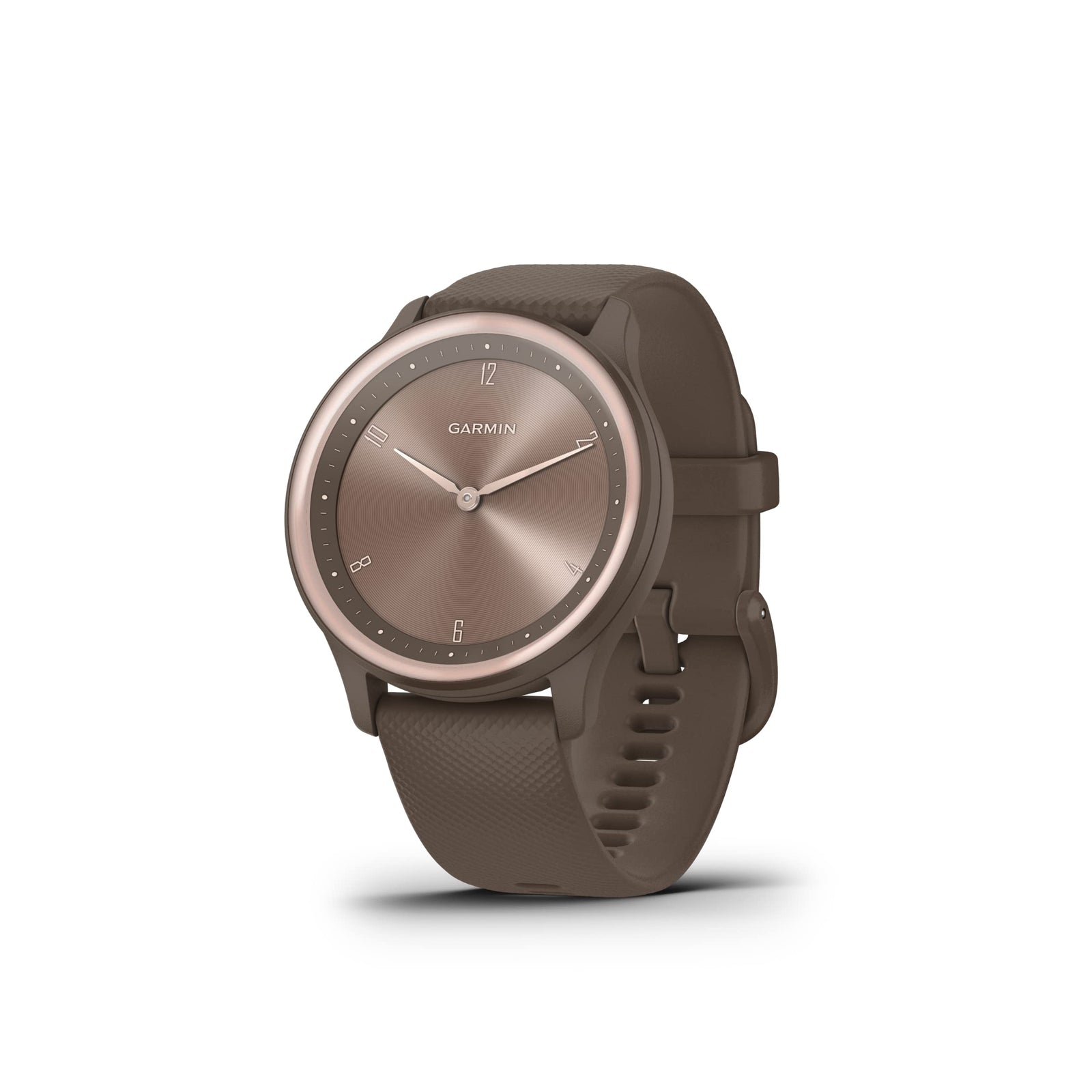 GARMIN VIVOMOVE SPORT, COCOA CASE AND SILICONE BAND WITH PEACH GOLD ACCENTS