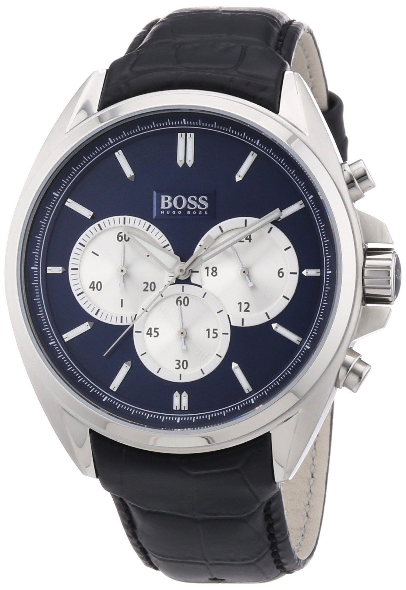 Hugo Boss Mens Quartz Watch, Chronograph Display and Leather Strap 1512882