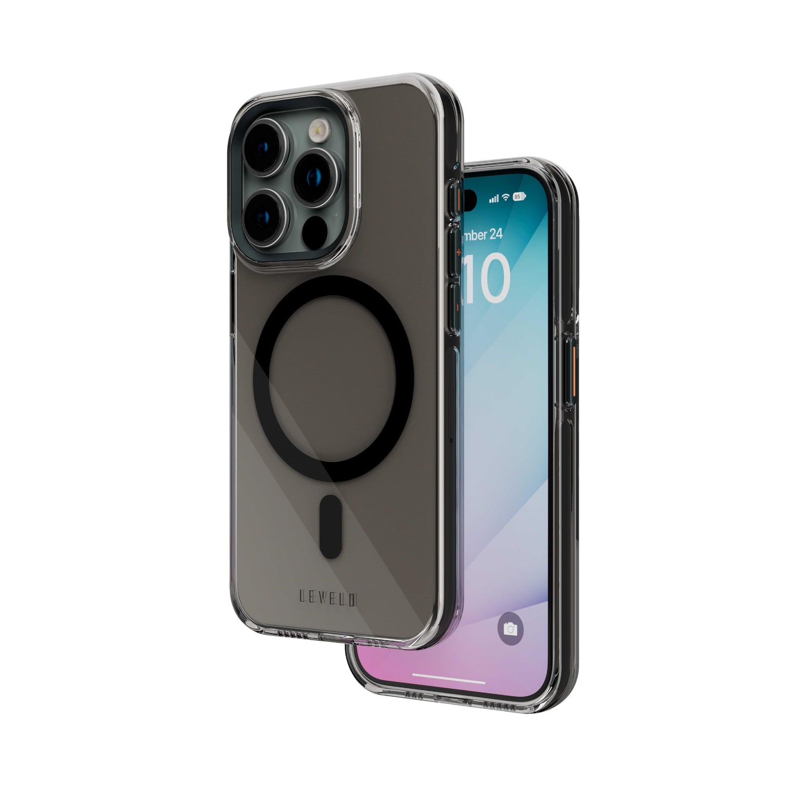 Levelo Allure Hard Case For iPhone 15 Pro (Smoke Clear)