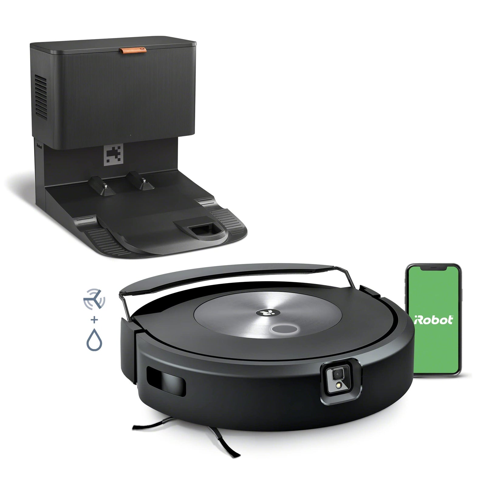 iRobot® Roomba Combo™ j7+ Self-Emptying Robot Vacuum & Mop - Automatically vacuums and mops without needing to avoid carpets, Identifies & Avoids Obstacles, Smart Mapping, Alexa, Ideal for Pets