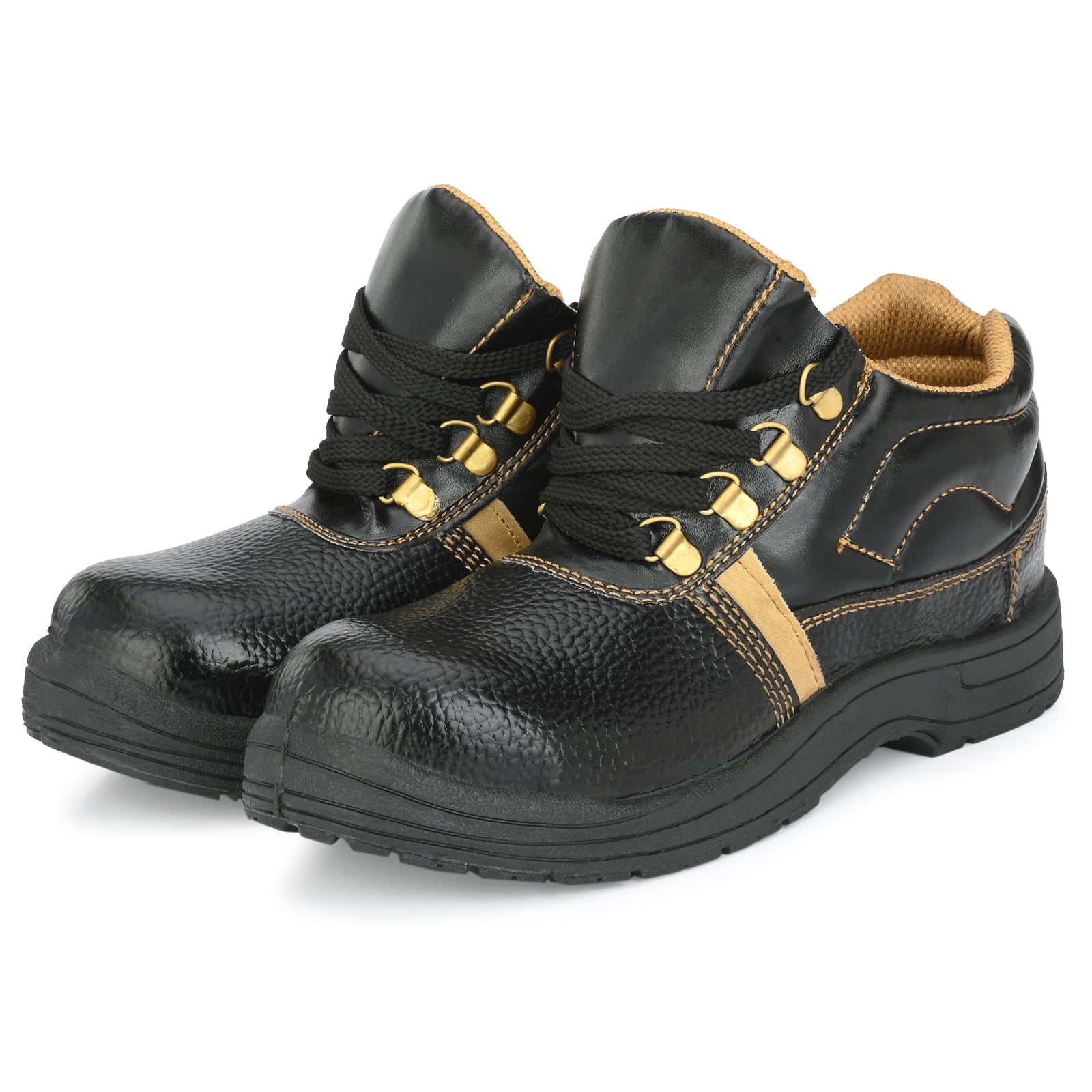 Men's Genuine Leather Industrial Work Safety Shoes