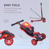 MOON Xplora Baby/Kids 3 Wheel-Scooter Outdoor & Sports Scooter Toy with Seat LED Light Up Wheels Height Adjustable Handle Suitable from 3Years+ Holds Upto 50Kg - Red and black.