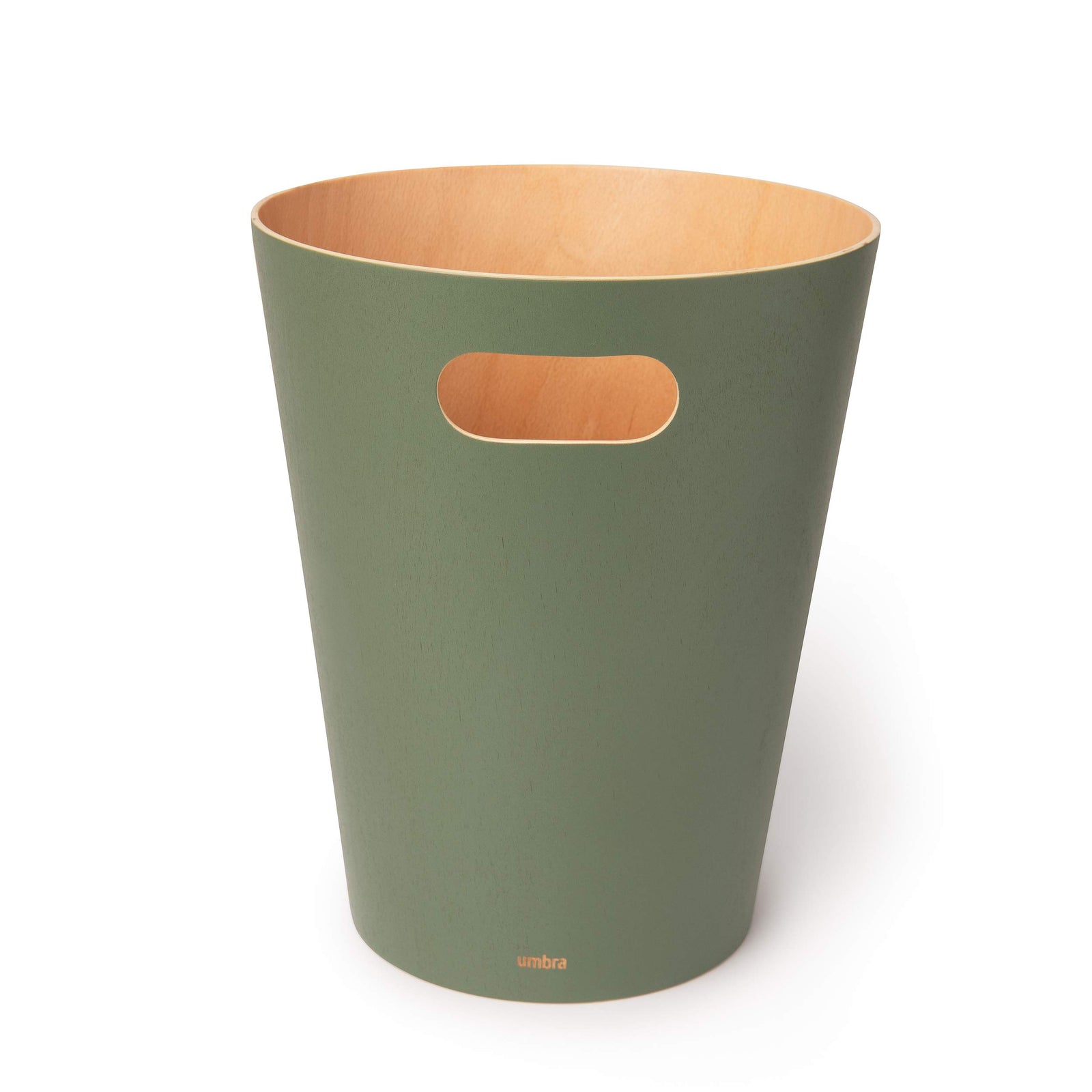 Umbra Woodrow, 2 Gallon Modern Wooden Trash Can Wastebasket or Recycling Bin for Home or Office 082780-1095