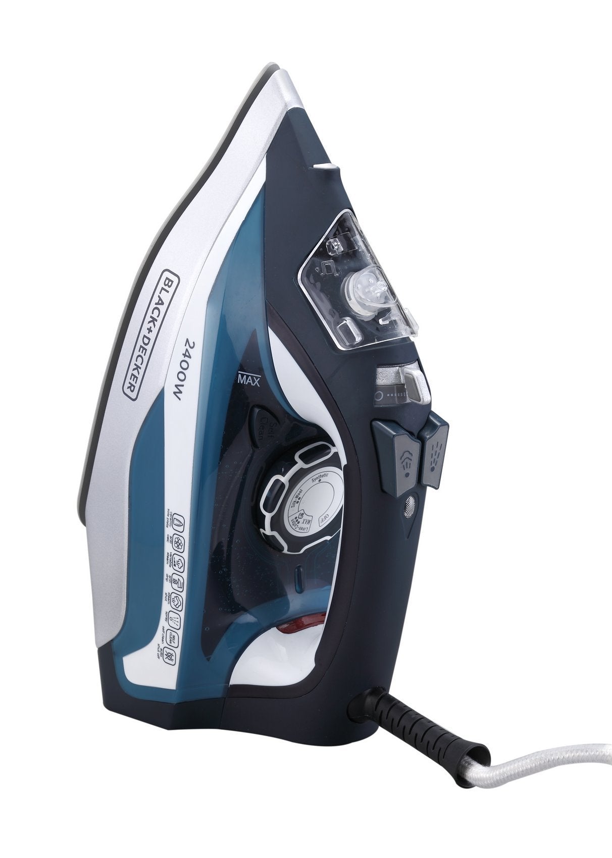 Black & Decker 2400W Steam Iron with Steam Boost, 380ml Water Capacity, Ceramic Coated Soleplate - Blue (X2150-B5)