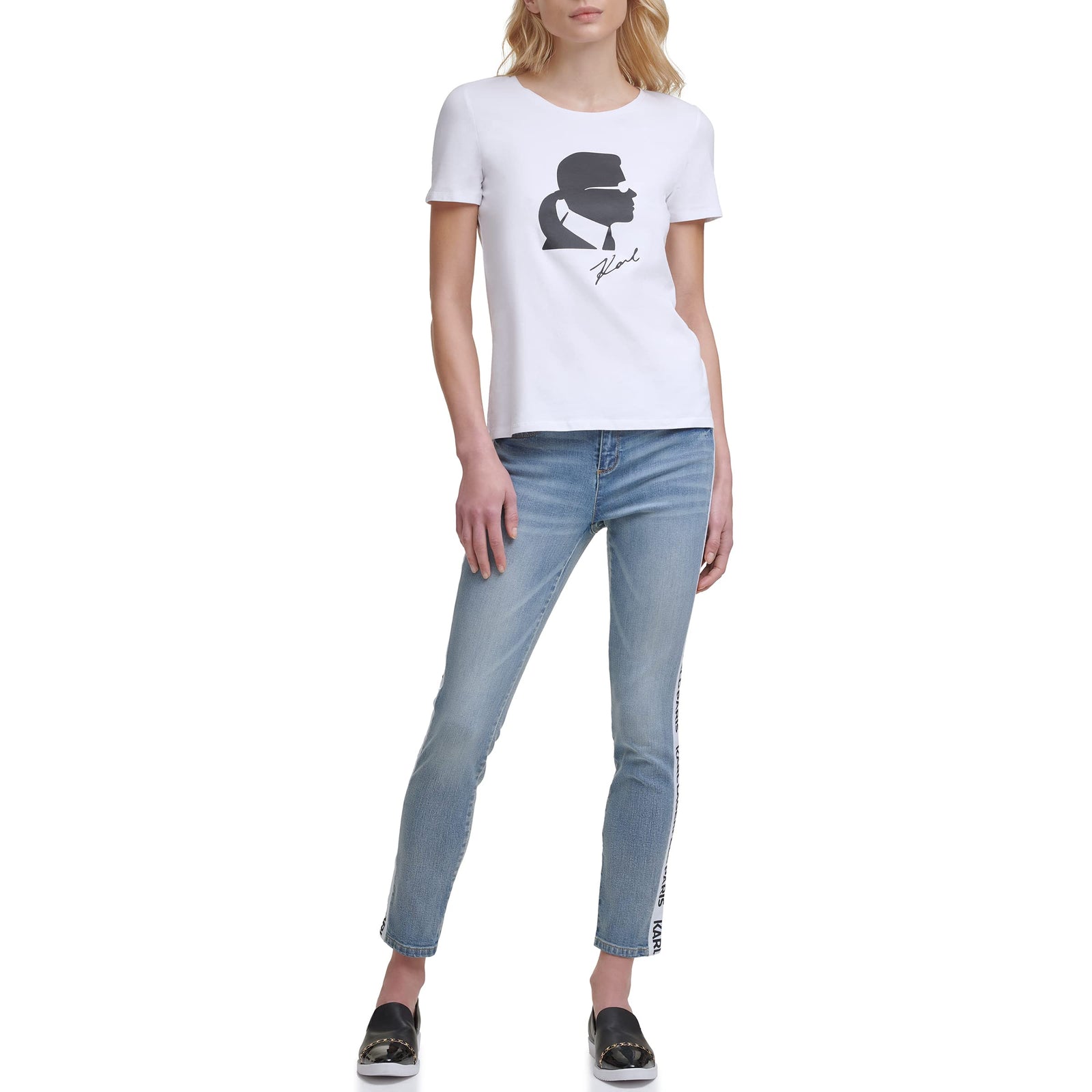 Karl Lagerfeld Paris womens Karl Silhouette Tee T-Shirt