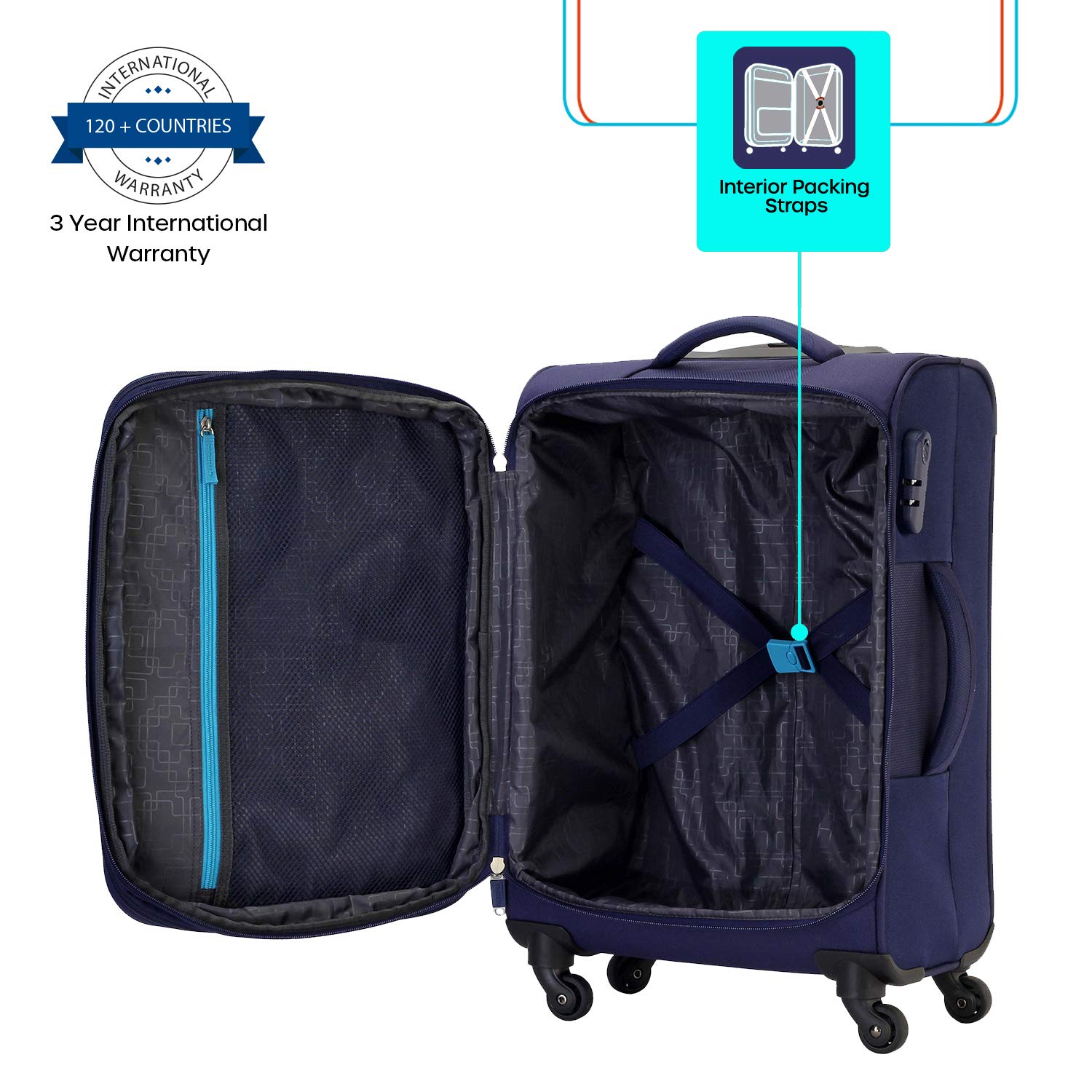 American Tourister Jamaica Soft Luggage Travel Trolley Bag , NAVY , 80 CM