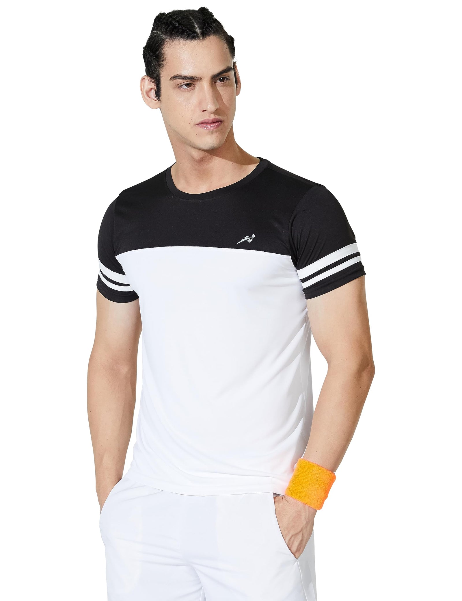 Amazon Brand - Symactive Men's Color Block Regular Fit Half Sleeve Sports T-Shirt