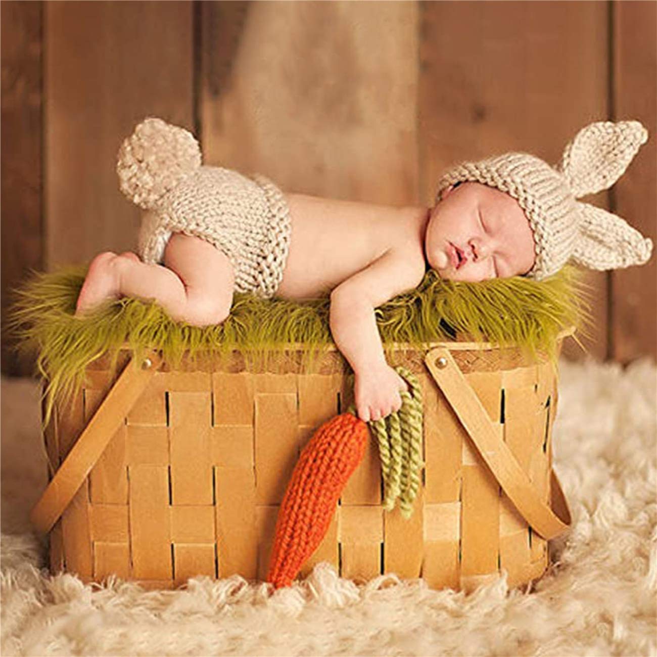 Newborn Baby Photography Prop, Photo Outfits Cute Rabbit Photoshoot Costume for 0-6 Month Toddler Infant