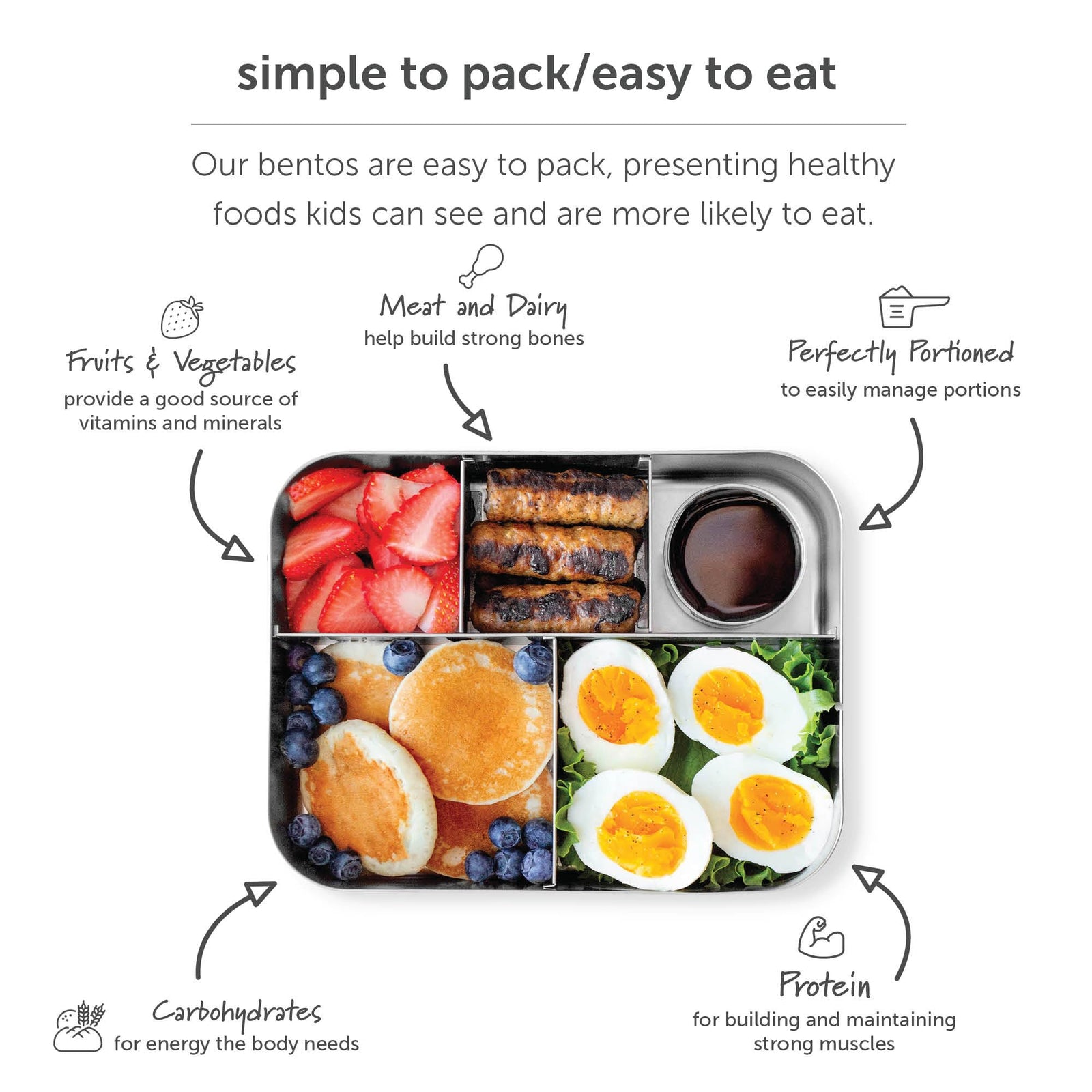 LunchBots Trio II Stainless Steel Food Container - Three Section Design Perfect for Healthy Snacks, Sides, or Finger Foods On the Go - Eco-Friendly, Dishwasher Safe and BPA-Free - Aqua Dots