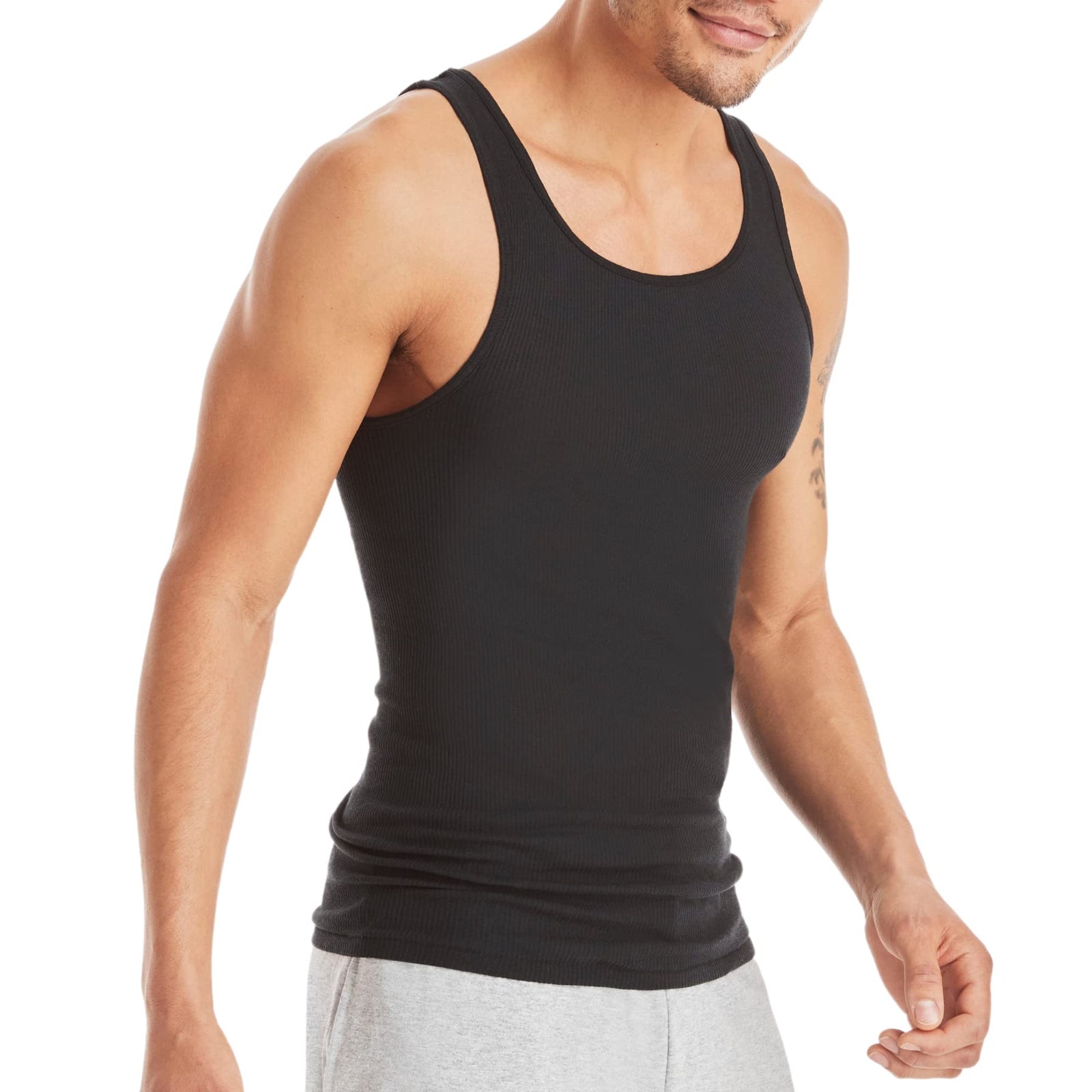 Hanes للرجال Hanes قميص داخلي بدون علامة مريح وملون Comfortsoft، عبوة من 6 قطع (عبوة من 6) M