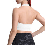 Aoxjox Women's Workout Sports Bras Fitness Backless Padded Halter Bra Yoga Crop Tank Top