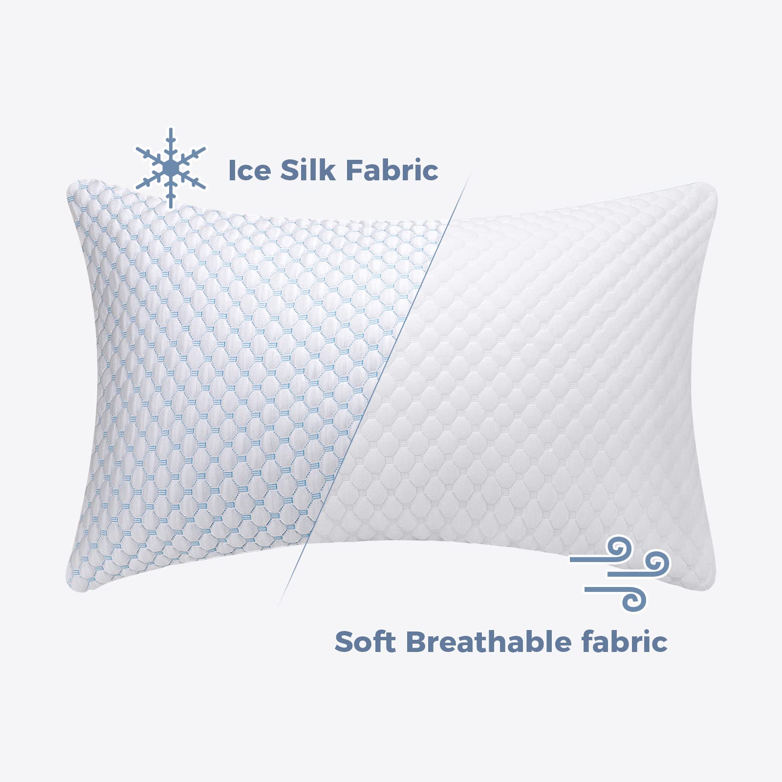 OSBED Shredded Memory Foam Pillows Standard Size Set of 2, Cooling Pillows for Sleeping 2 Pack, Adjustable Loft Bed Pillows, Firm or Soft Pillows for Side, Back, Stomach, Hot Sleepers (20