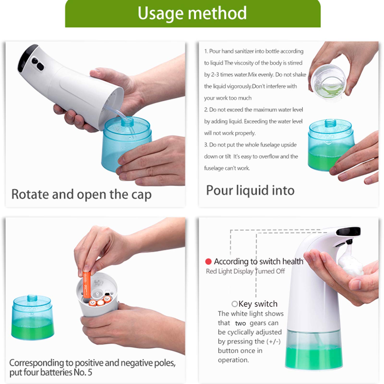 250ml Automatic Foaming Soap Dispenser, Electric Foam Liquid Soap Dispenser, Touchless Infrared Electric Pump for Liquid Soaps Lotions Detergent Gel Shampoo Home Kitchen Bathroom School Hospital Hotel