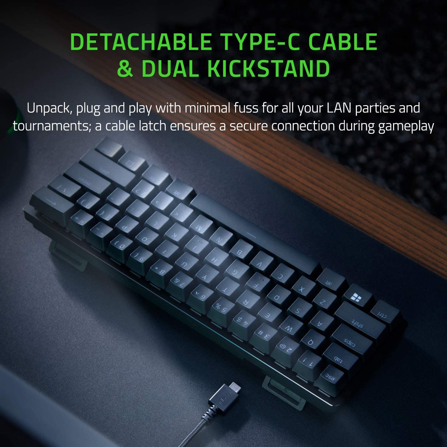 Razer Huntsman Mini Linear Optical Switches (Red) - 60% Gaming Keyboard with Chroma RGB Lighting, PBT Keycaps, and Onboard Memory - Black