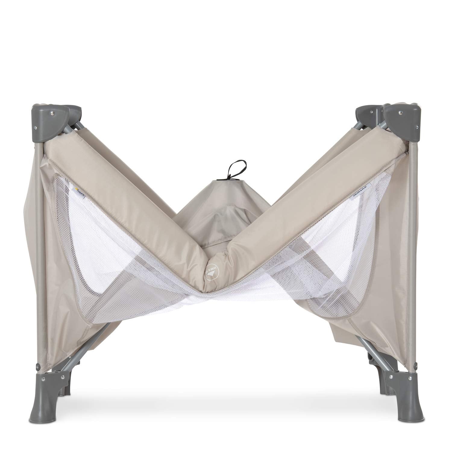 Hauck Dream N Play Travel Cot, Beige - Lightweight, Fast Folding & Compact, with Travel Bag, 120cm x 60cm, from Birth - 15kg