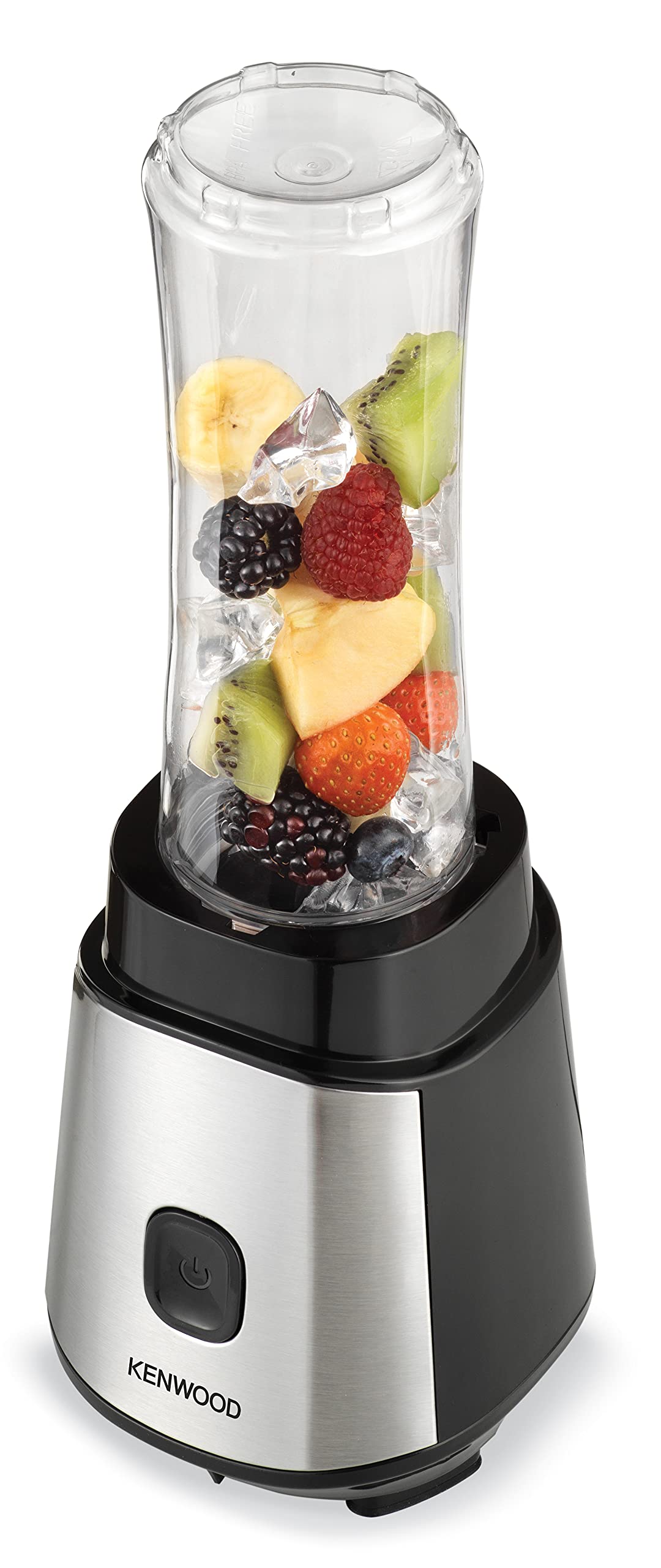 KENWOOD Personal Blender 350W Smoothie Blender/Smoothie Maker with 570ml & 400ml Tritan Smoothie2Go Bottle and Lid, Ice Crush Function BLM05.A0BK Black/Silver