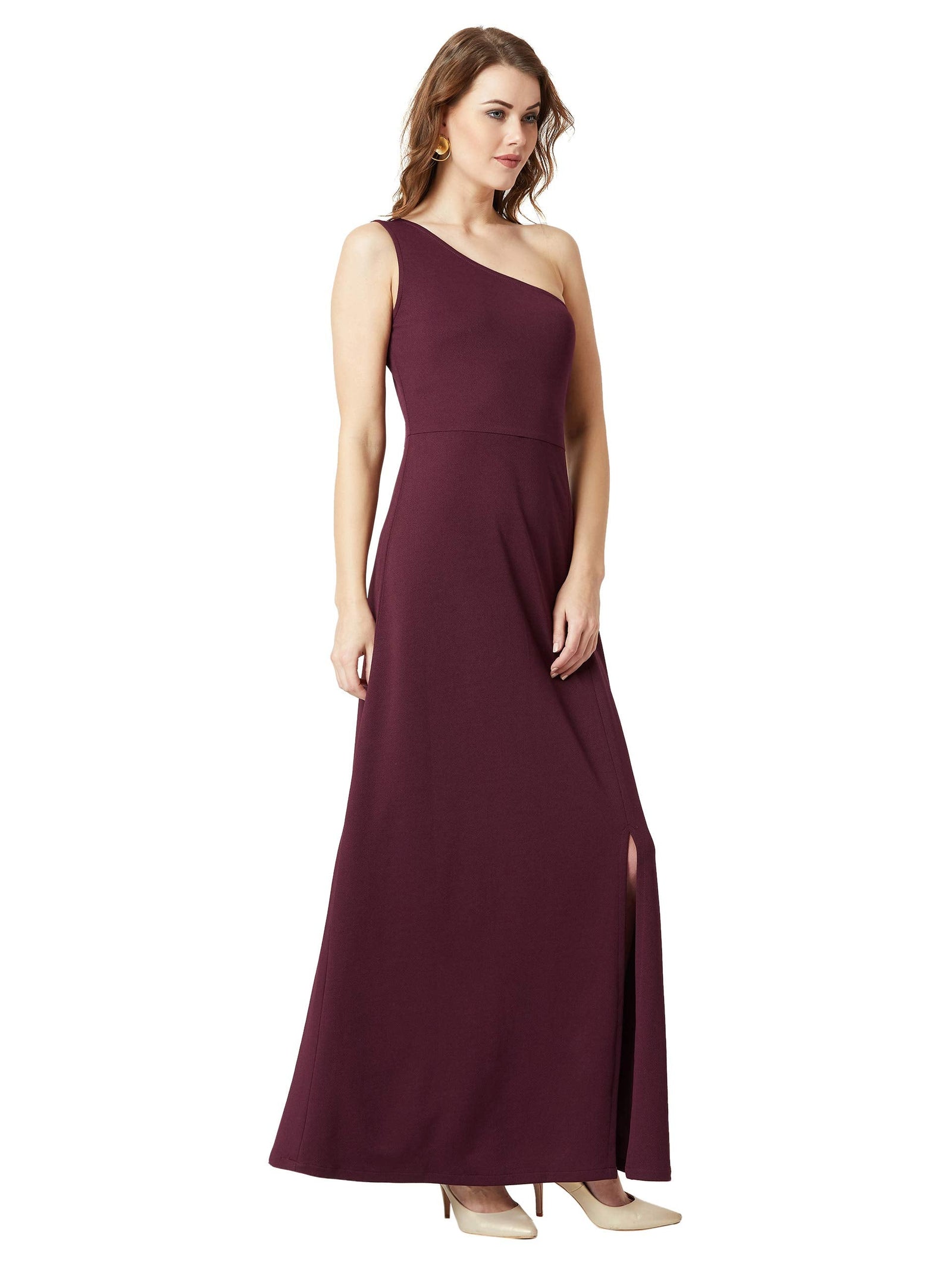 Miss Olive Women's Crepe A-Line Maxi Dress