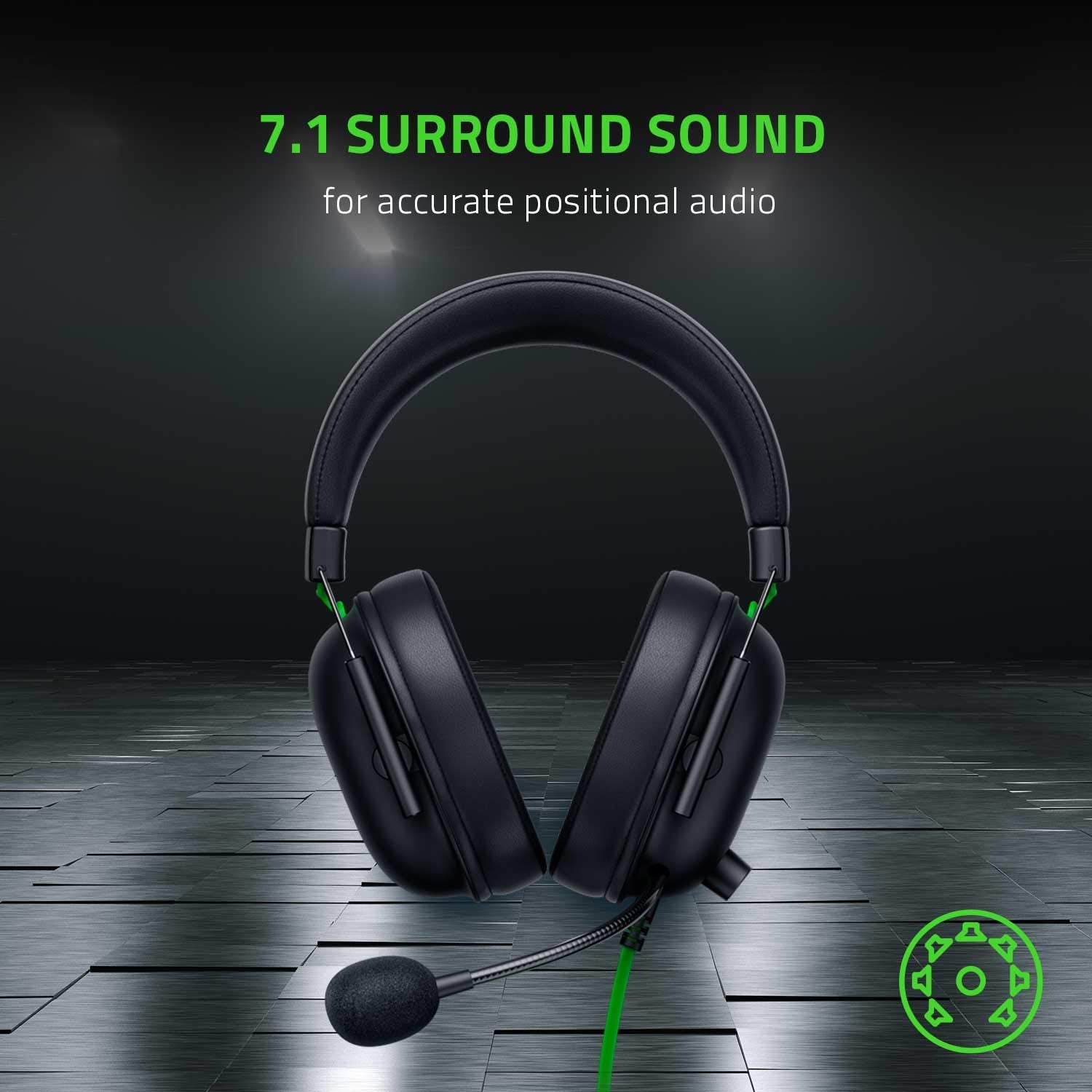 Razer BlackShark V2 X Gaming Headset – 7.1 Surround Sound, 50mm Drivers, Memory Foam Cushions for Multi-Platform Use