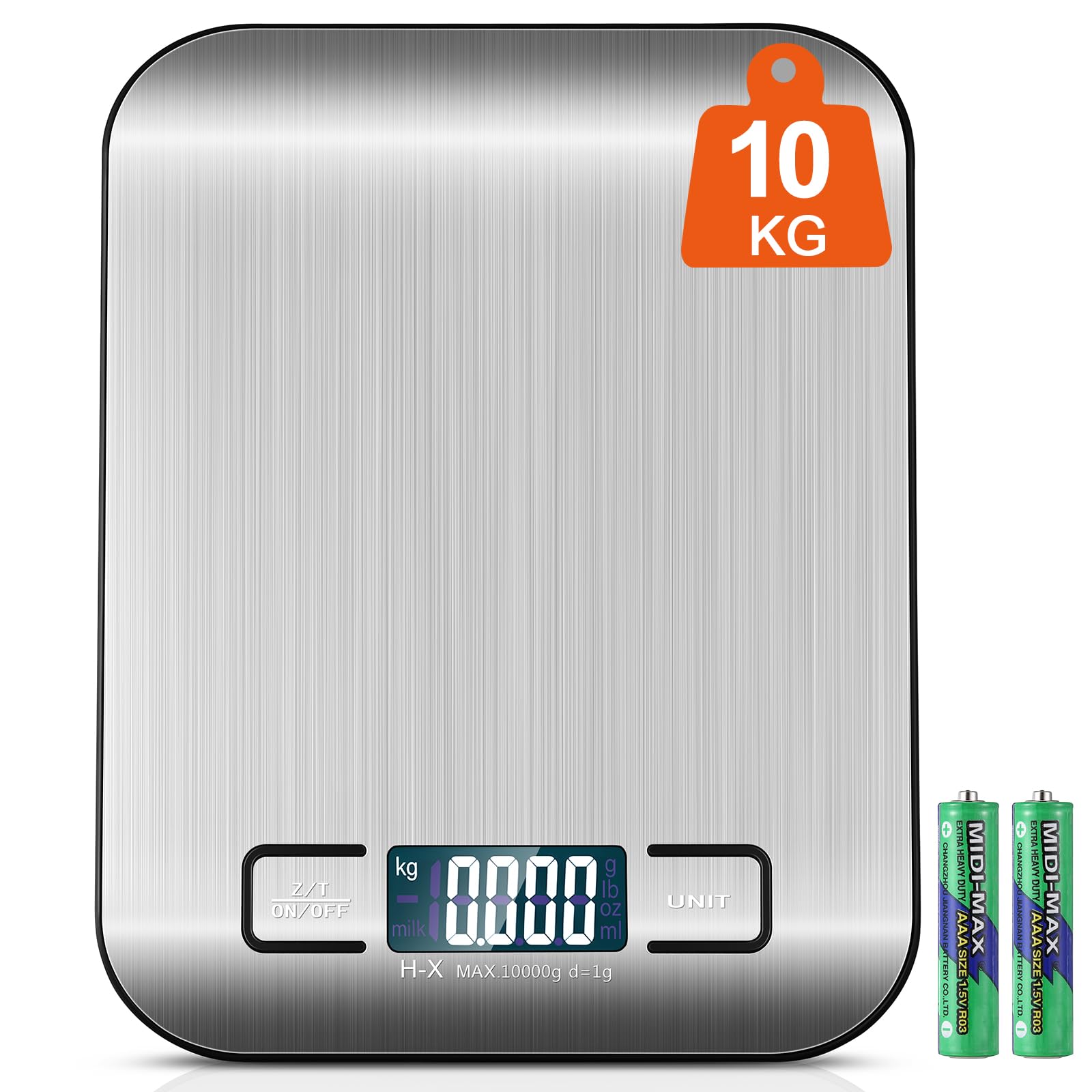 Letron Digital Kitchen Scales 10 kg Kitchen Scales with LCD Display and Tare Function, Kitchen Scales for Baking and Cooking, Measuring Ingredients, Jewellery so on, 1 g