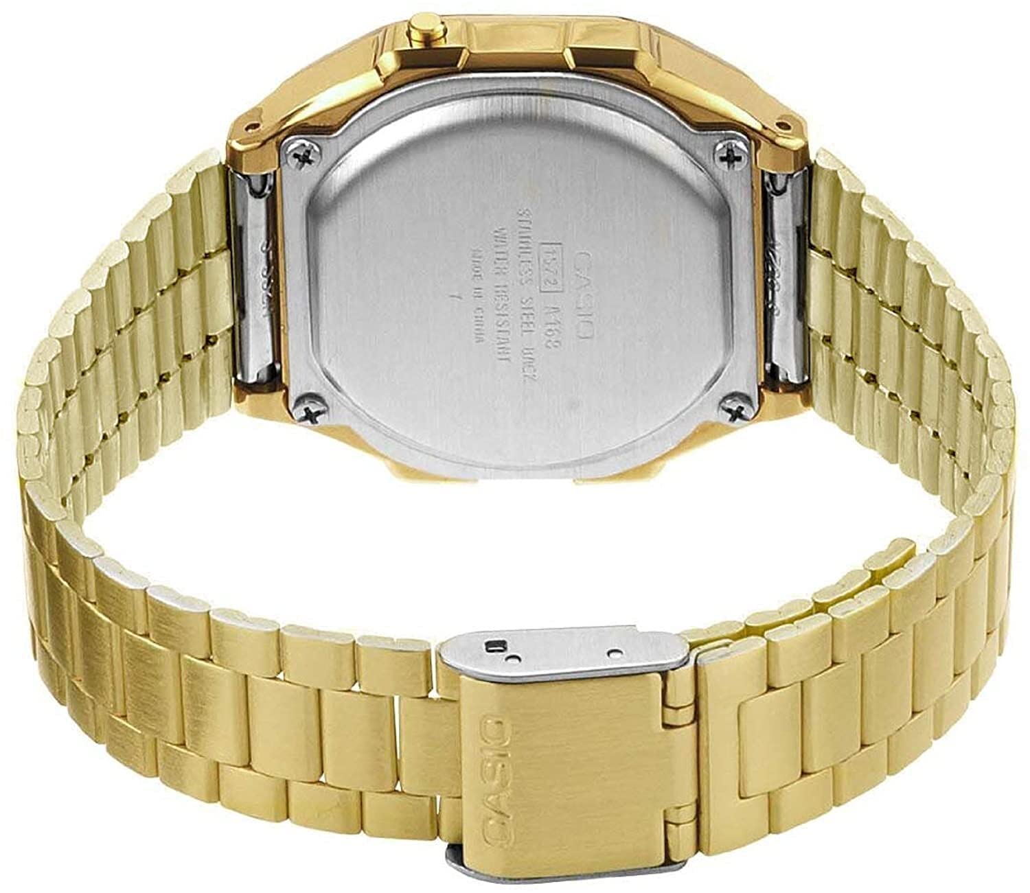 Casio Unisex Watch - A168WG-9WDF Gold Dial, Gold Band