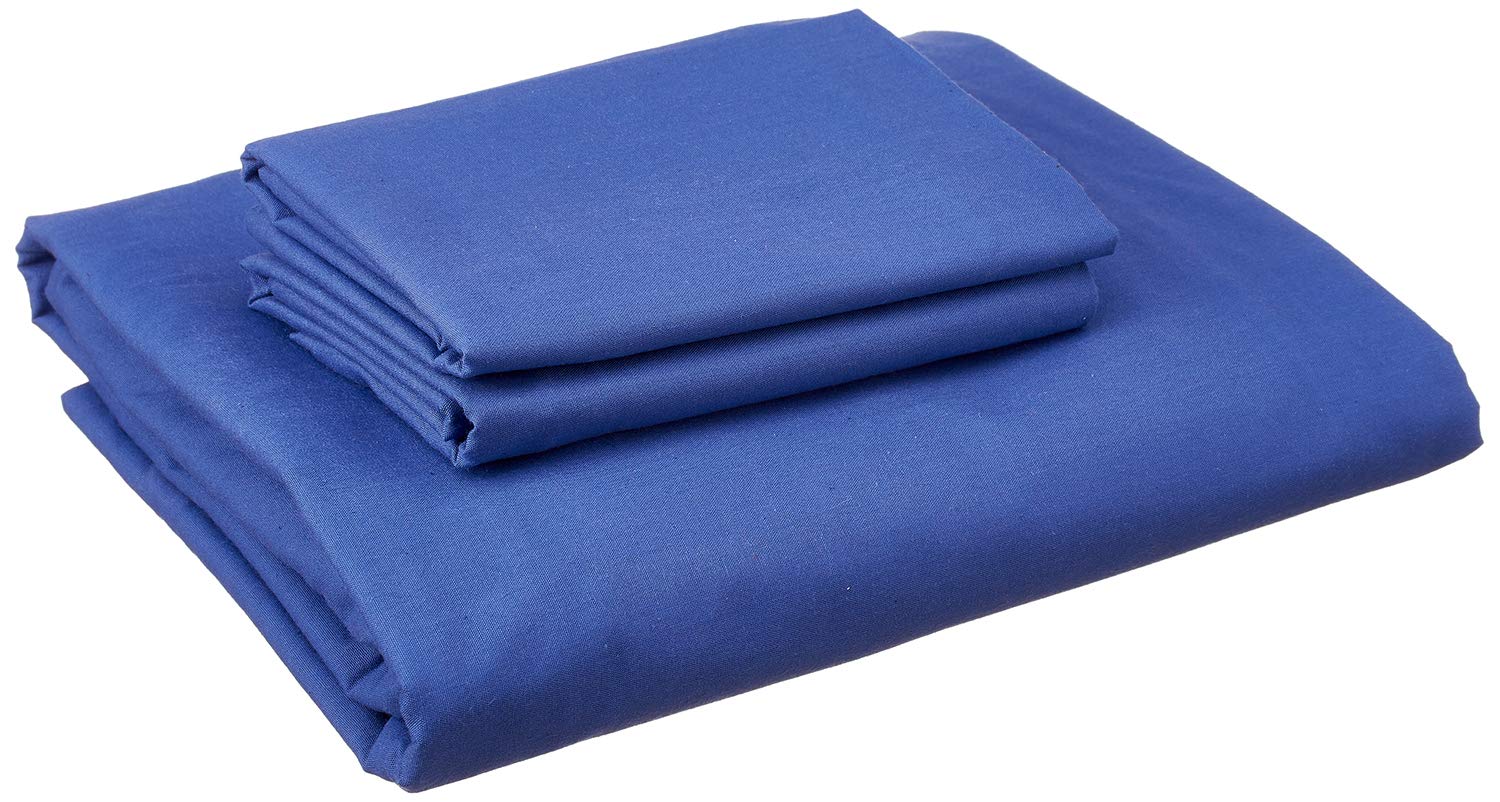 Nice home fitting bed sheet set, 2 pillow cases and 1 bed sheet, size 160x200cm dark blue