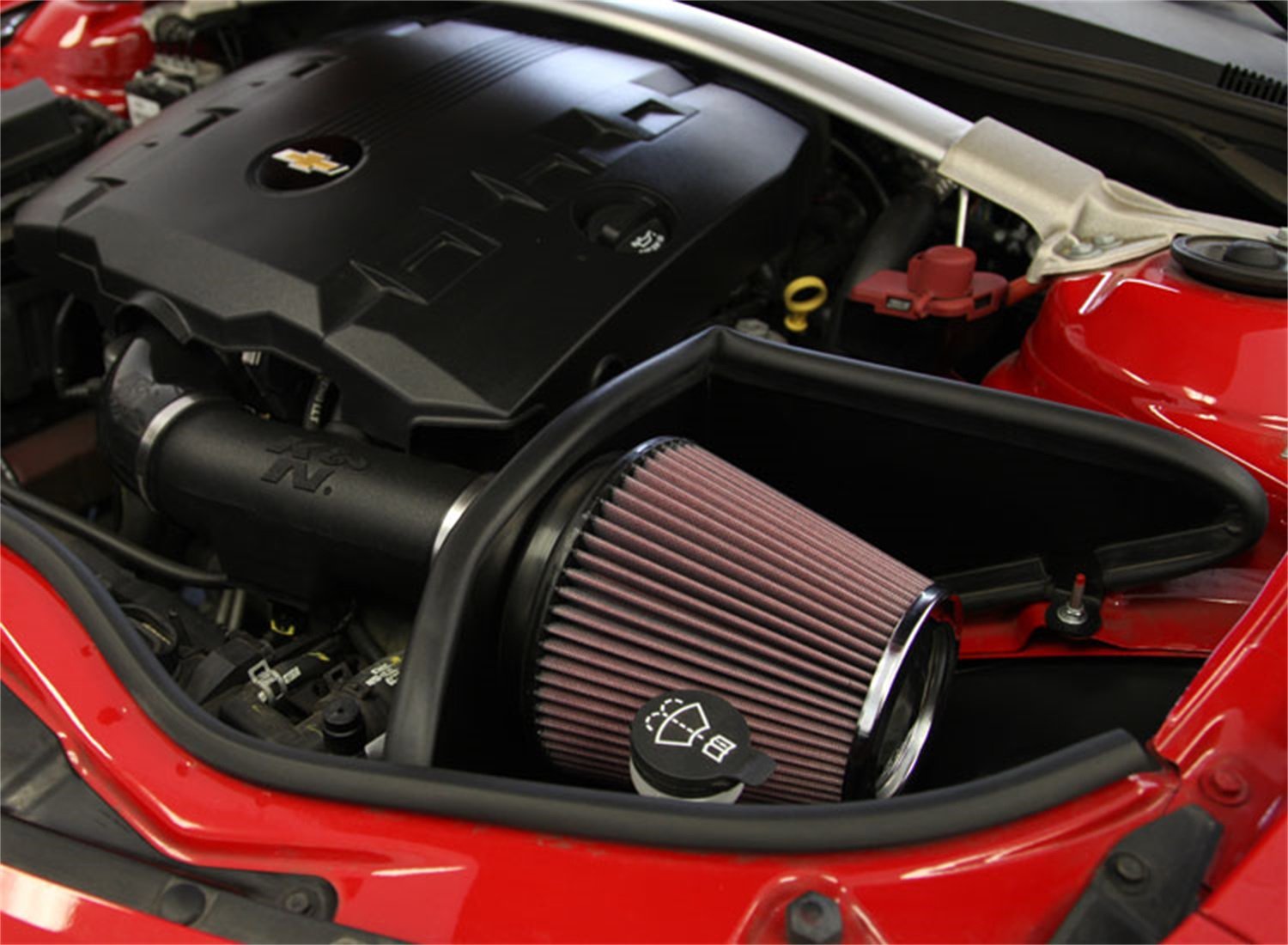 K&N Cold Air Intake Kit: Increase Acceleration & Engine Growl, Guaranteed to Increase Horsepower up to 11HP: Compatible with 3.6L, V6, 2011-2015 Chevy Camaro, 63-3078