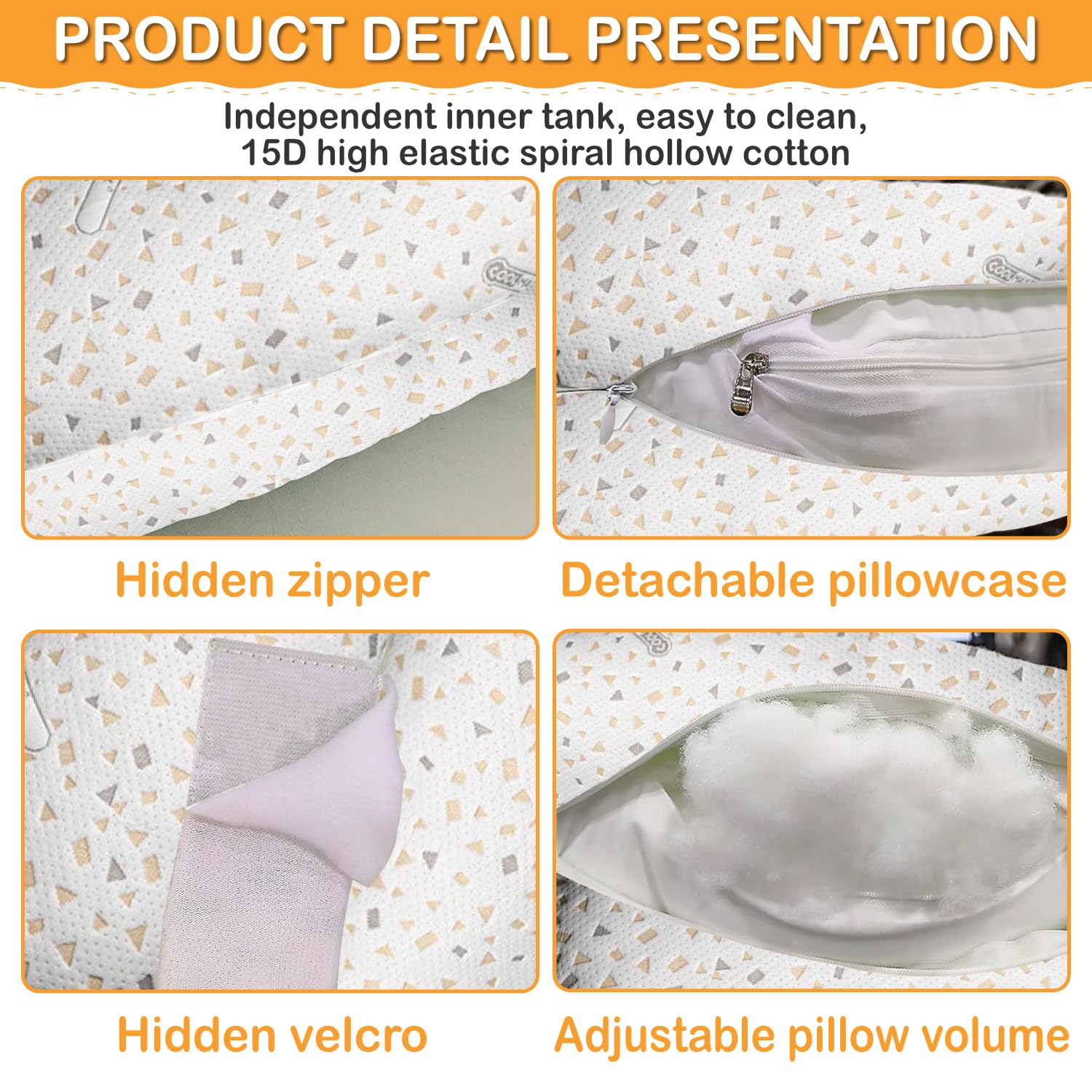 Bolloco Pregnancy Pillow, Baby Bub Maternity Pillow Support for Sleeping Pregnancy Pillow for HIPS, Backs, Legs, Maternity Pillow with Detachable and Adjustable Pillow Cover